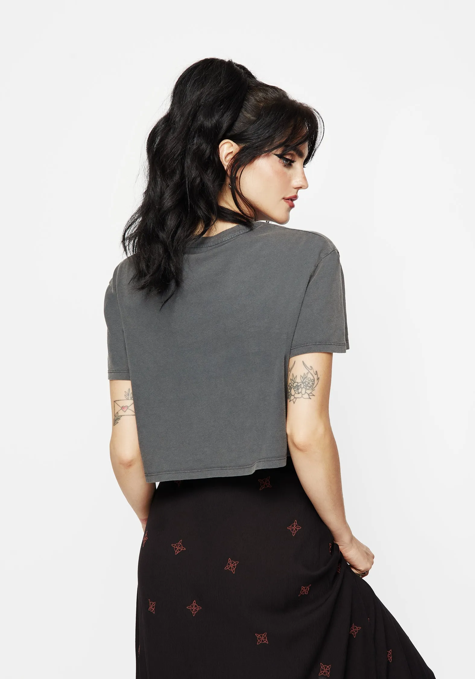 StretchFit Snag Proof Weave Drift Cotton-Blend Jersey Cropped T-Shirt