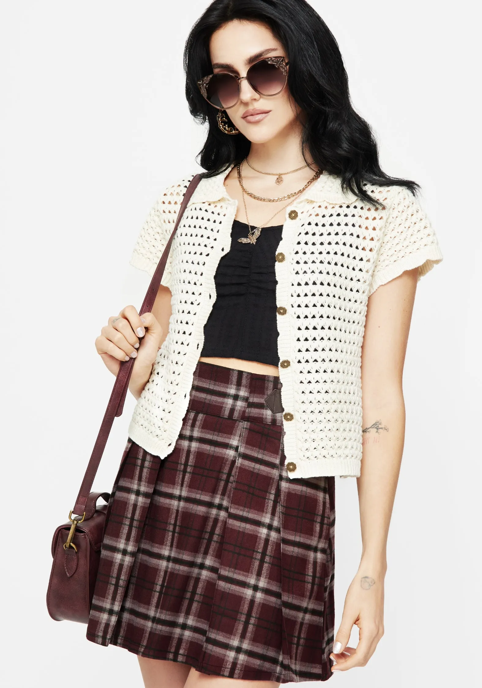 Thermoregulating Technology Drifter Pointelle Knit Button Up Top