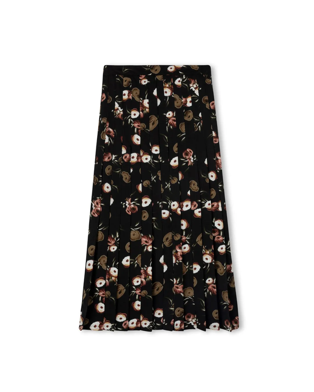 Drop Box Pleat Floral Skirt Friction Free Tailored Cut
