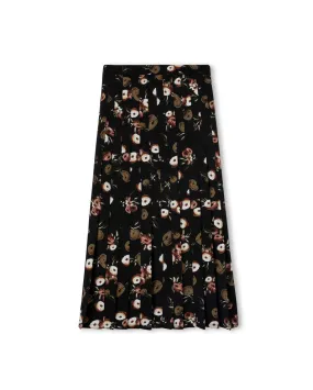 Drop Box Pleat Floral Skirt Friction Free Tailored Cut
