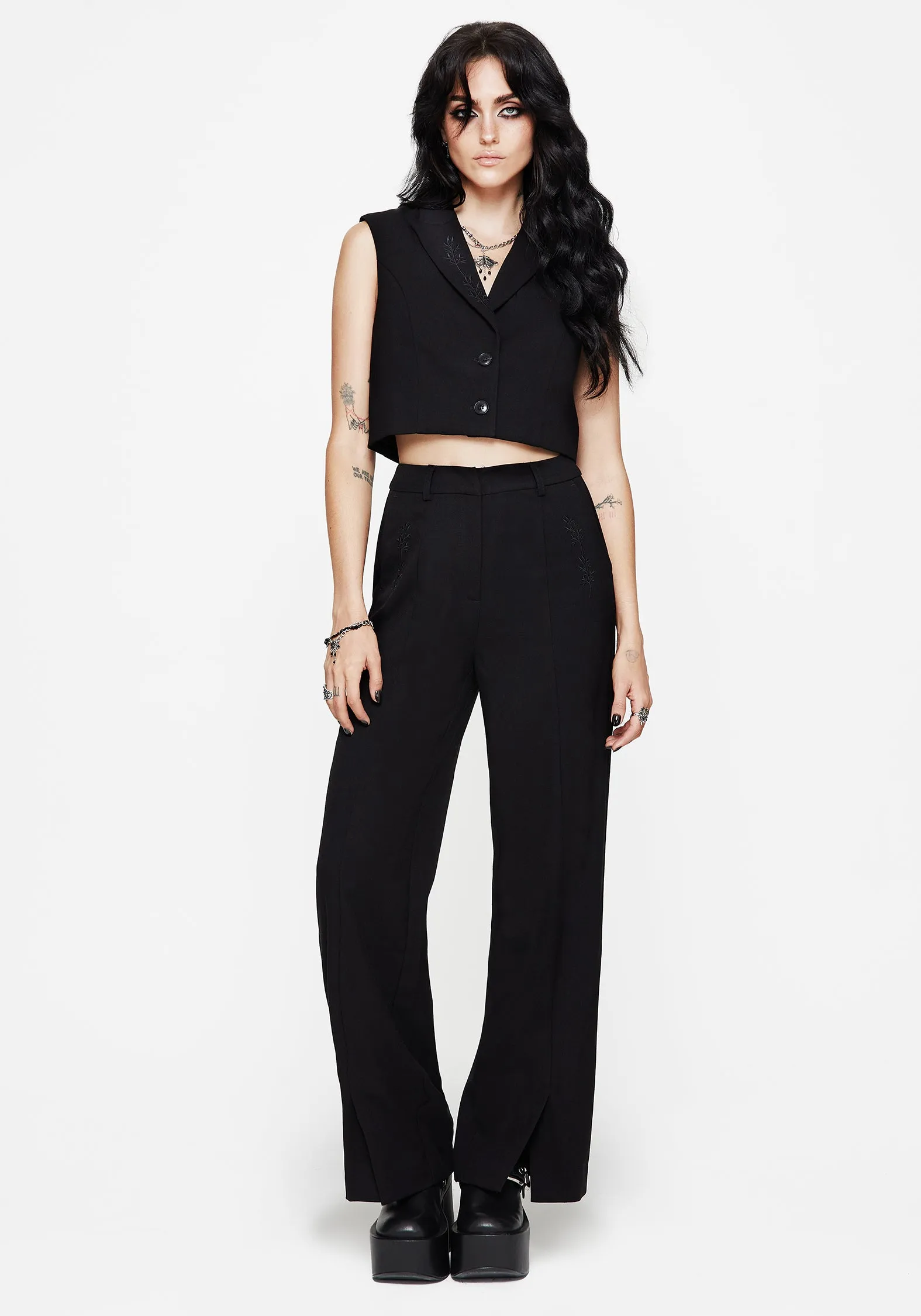 Multi Way Adjustable Fit Thora Embroidered Crop Waistcoat