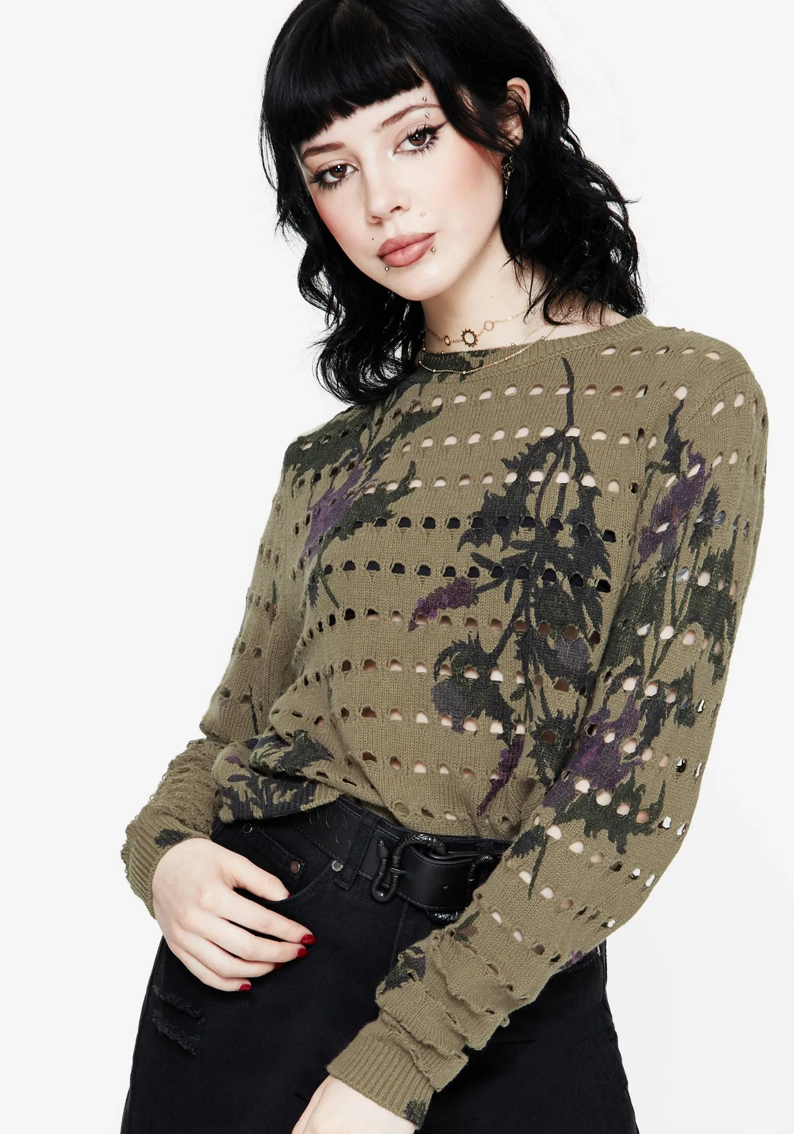 Lived In Heat Retention Lining Cassandra Floral Knit Jumper