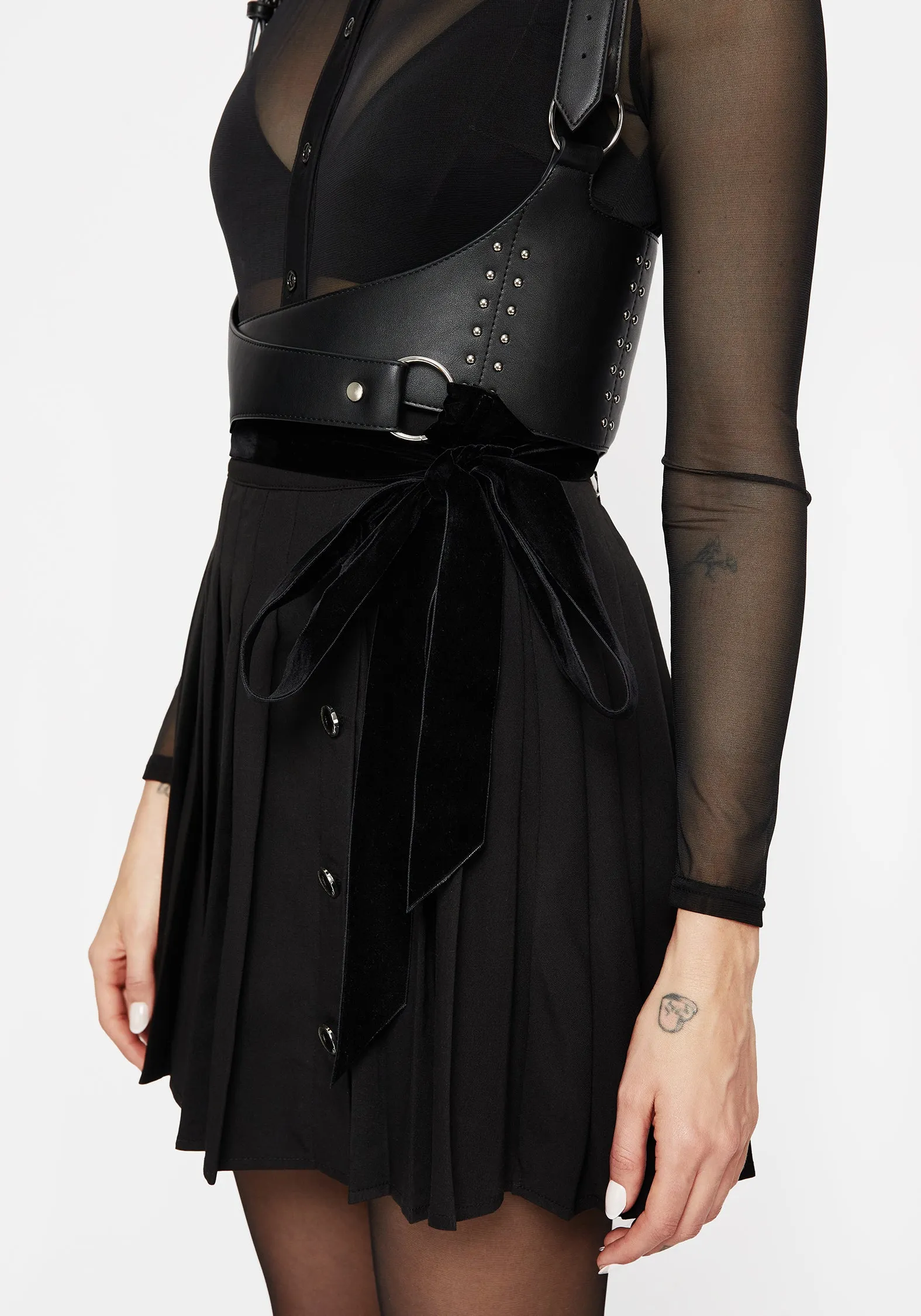 Dungeon Studded Leather Wrap Harness NonChafingLegs