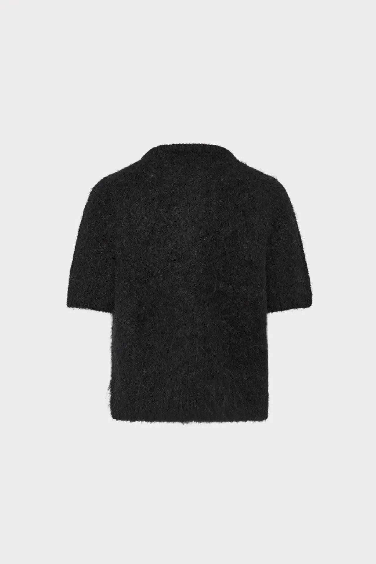 Mesh Lining NonChafingTrim Bow Short Sleeve Sweater