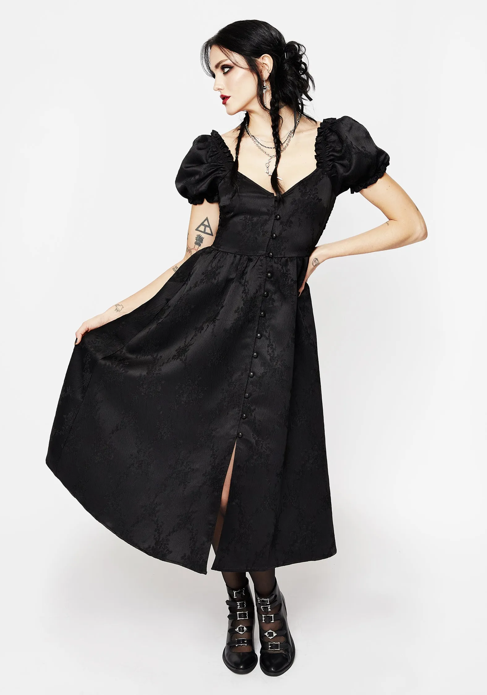 perfect for events Formal Outfit Sylvie Puff Sleeve Midi Dress