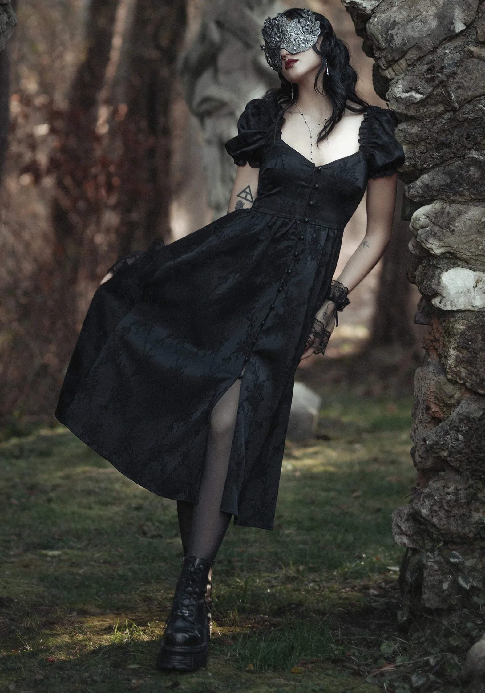 Sylvie Puff Sleeve Midi Dress Light Comfort Breezy Fit