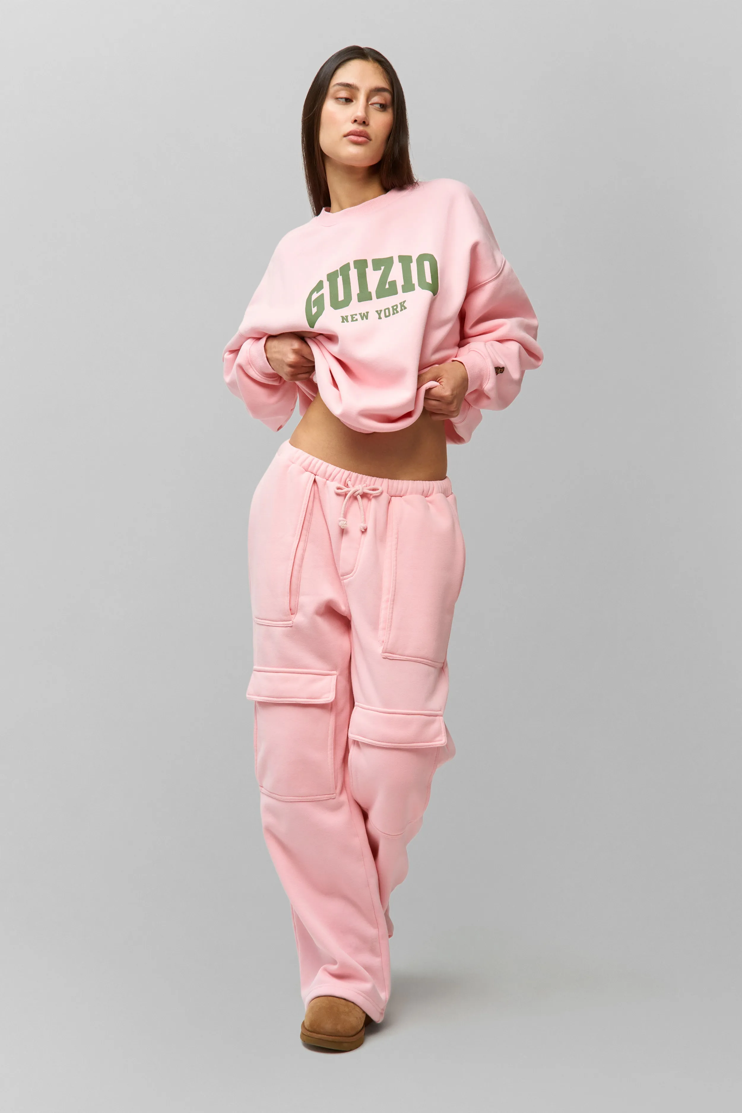 Elastic waist Elastic Cuff Fleece Cargo Sweatpant