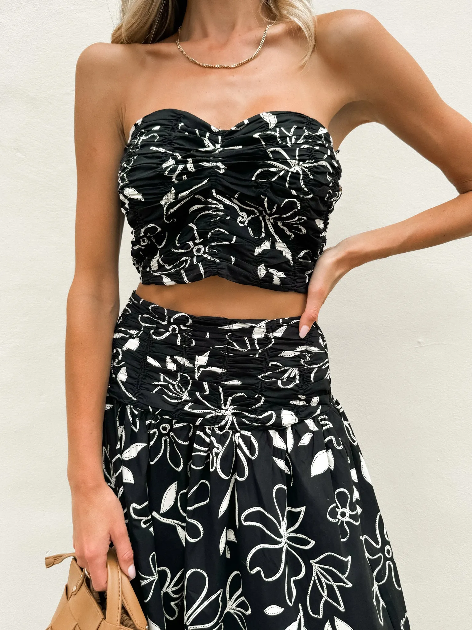 Celine Floral Smocked Top - Final Sale Seasonal Comforted Textured Weave