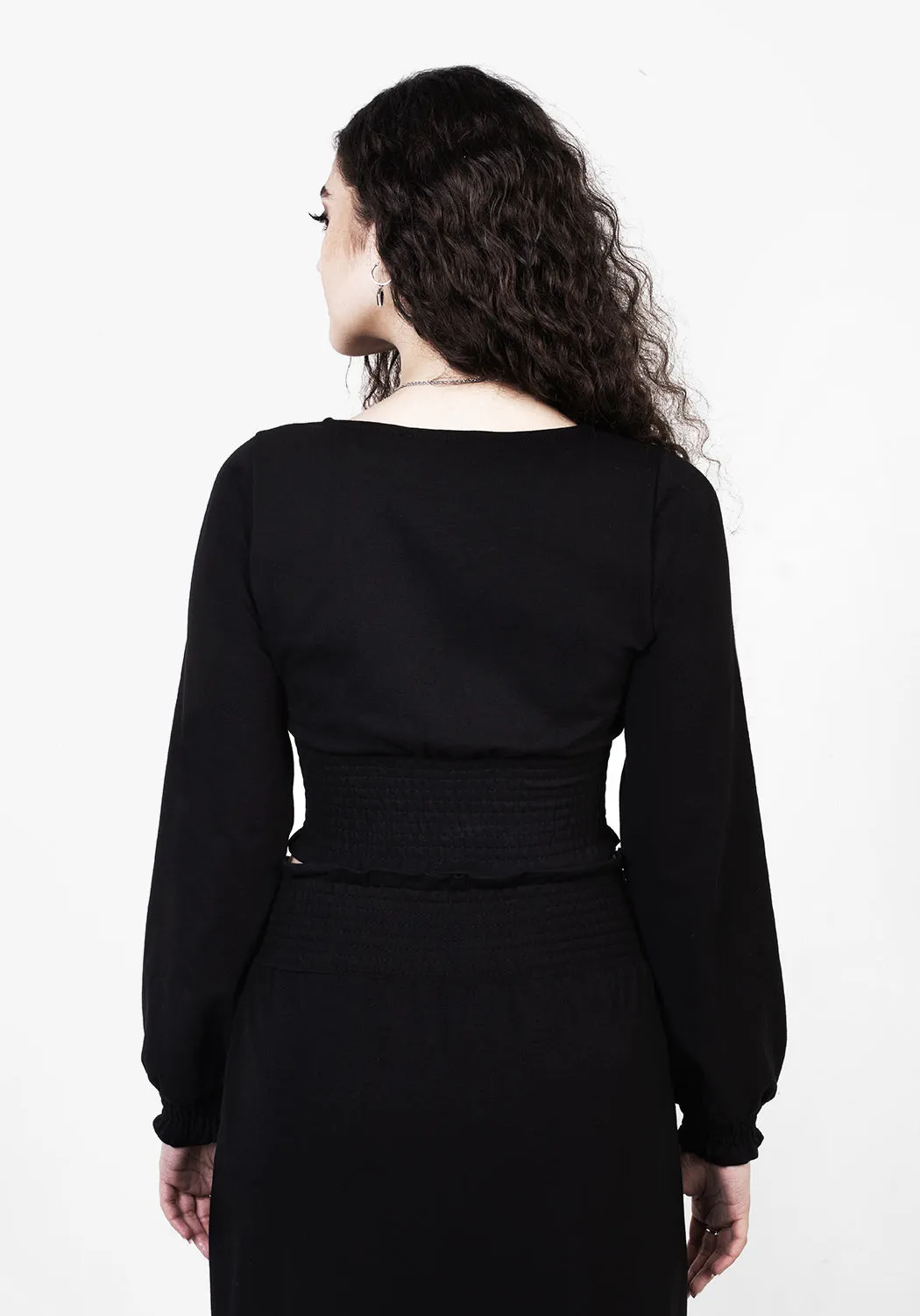 NonIrritatingSeams LowImpact Manufacturing DOLLSOME SHIRRED JERSEY CROP TOP