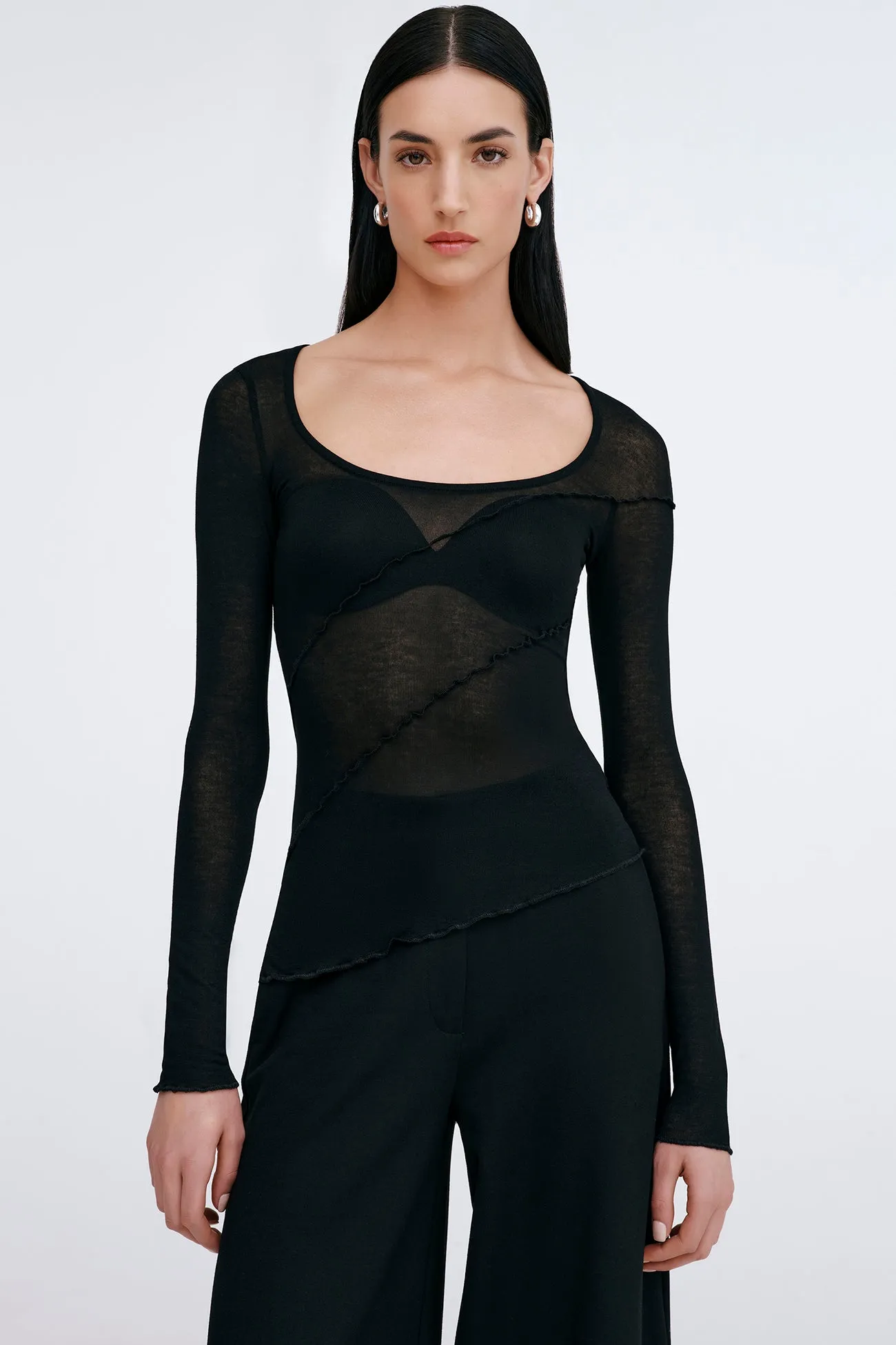 Melody Sheer Top CompressionFit Flowing Design