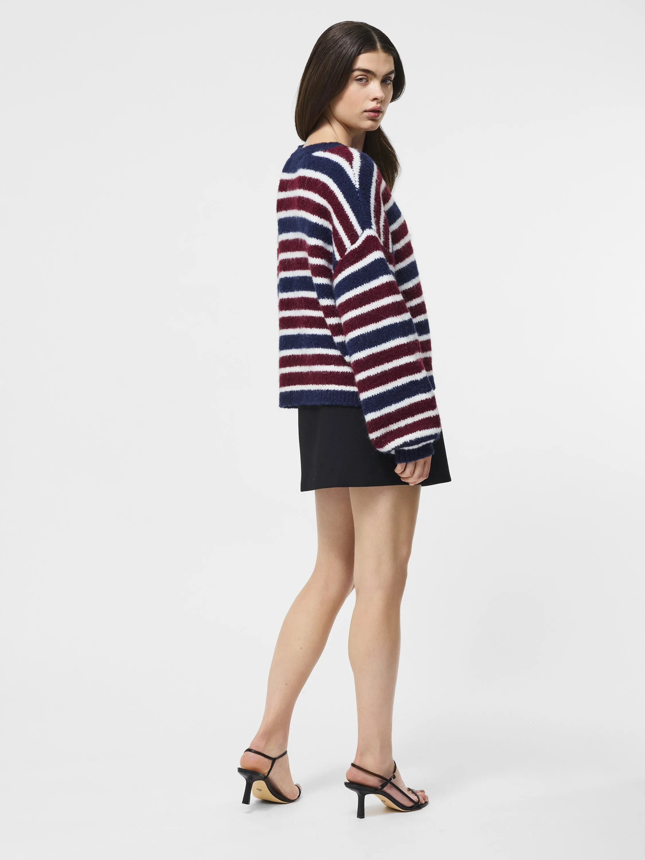 Chunky Alpaca Striped Sweater HandLinked Seams