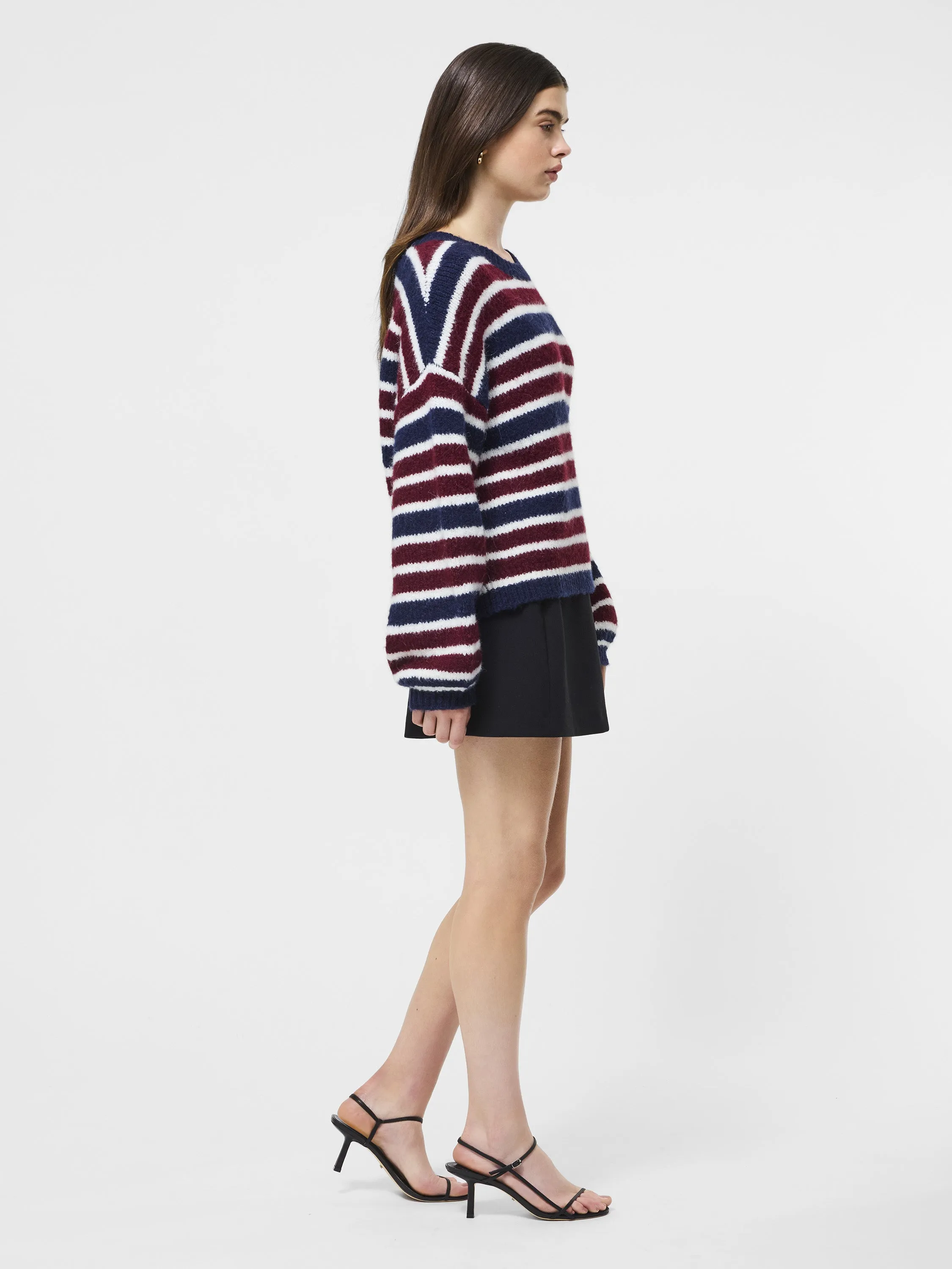 Anti Pilling Chunky Alpaca Striped Sweater