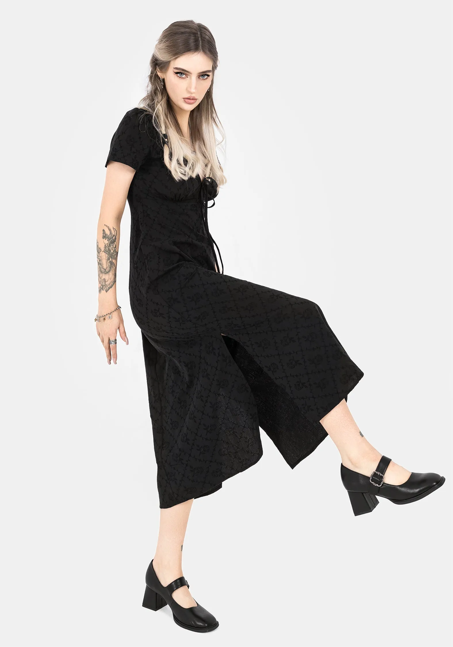 Perfect For Work Polgara Floral Jacquard Midaxi Dress