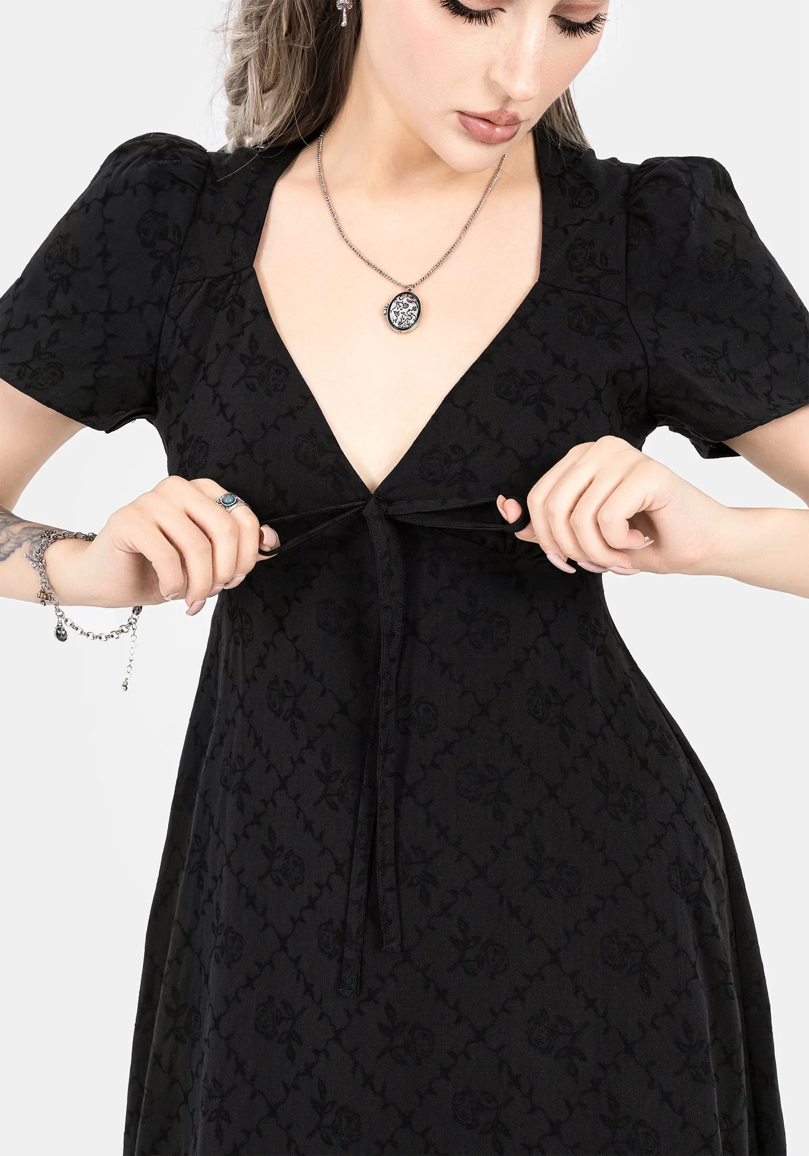 Fit Clean Polgara Floral Jacquard Midaxi Dress