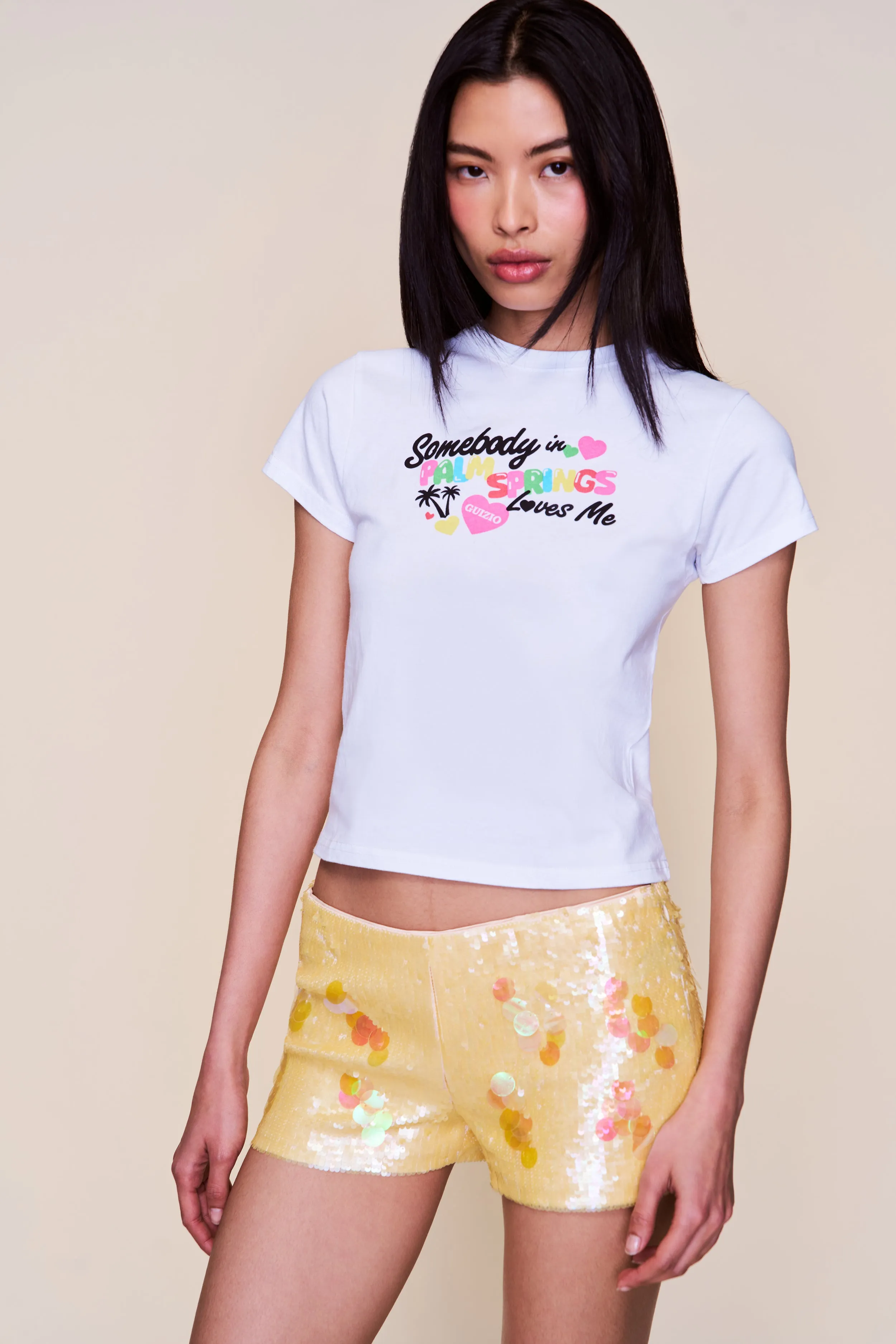 Soft Touch Material Shrunken Tee Palm Springs