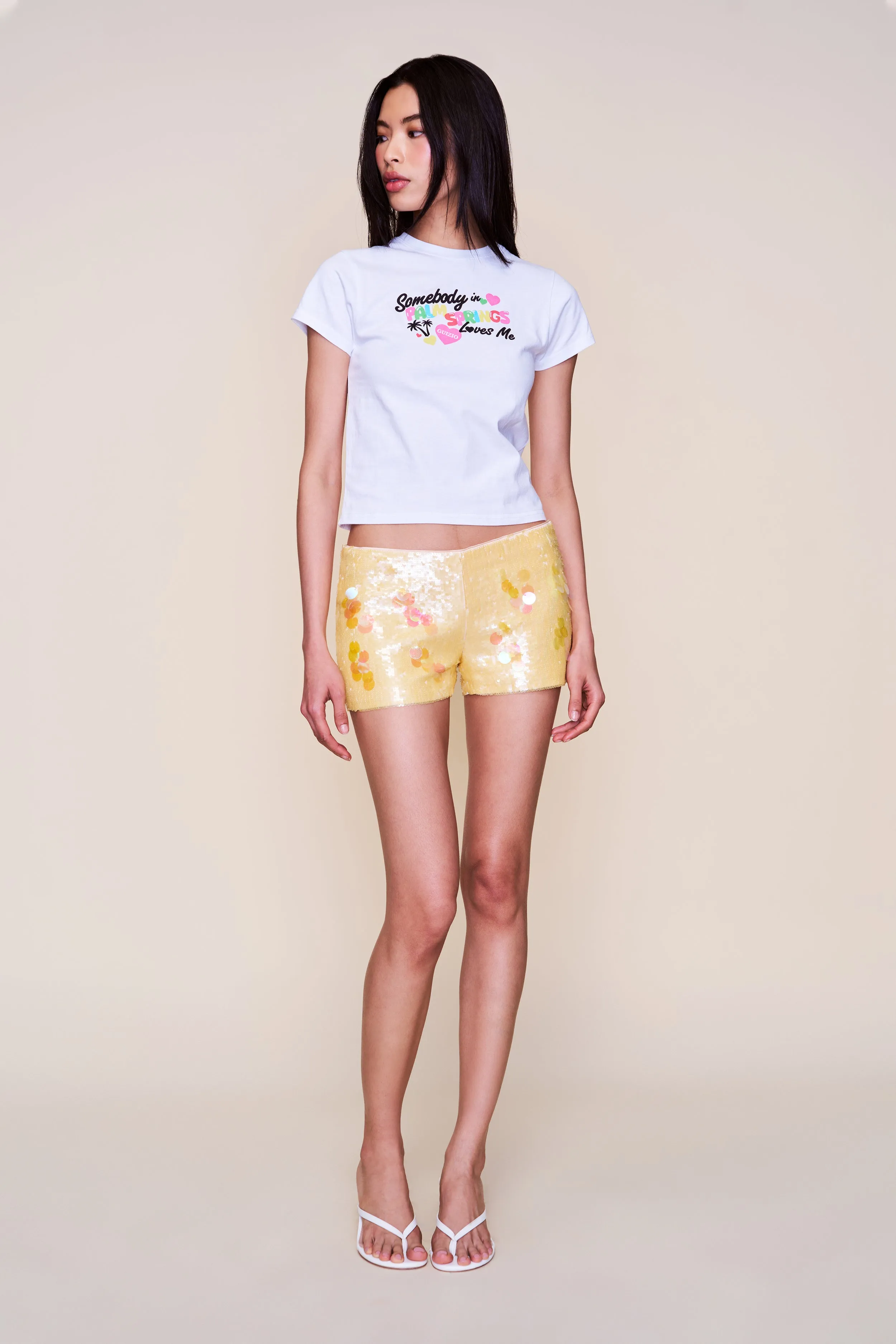 Non slip grip Body Adaptive Fit Shrunken Tee Palm Springs