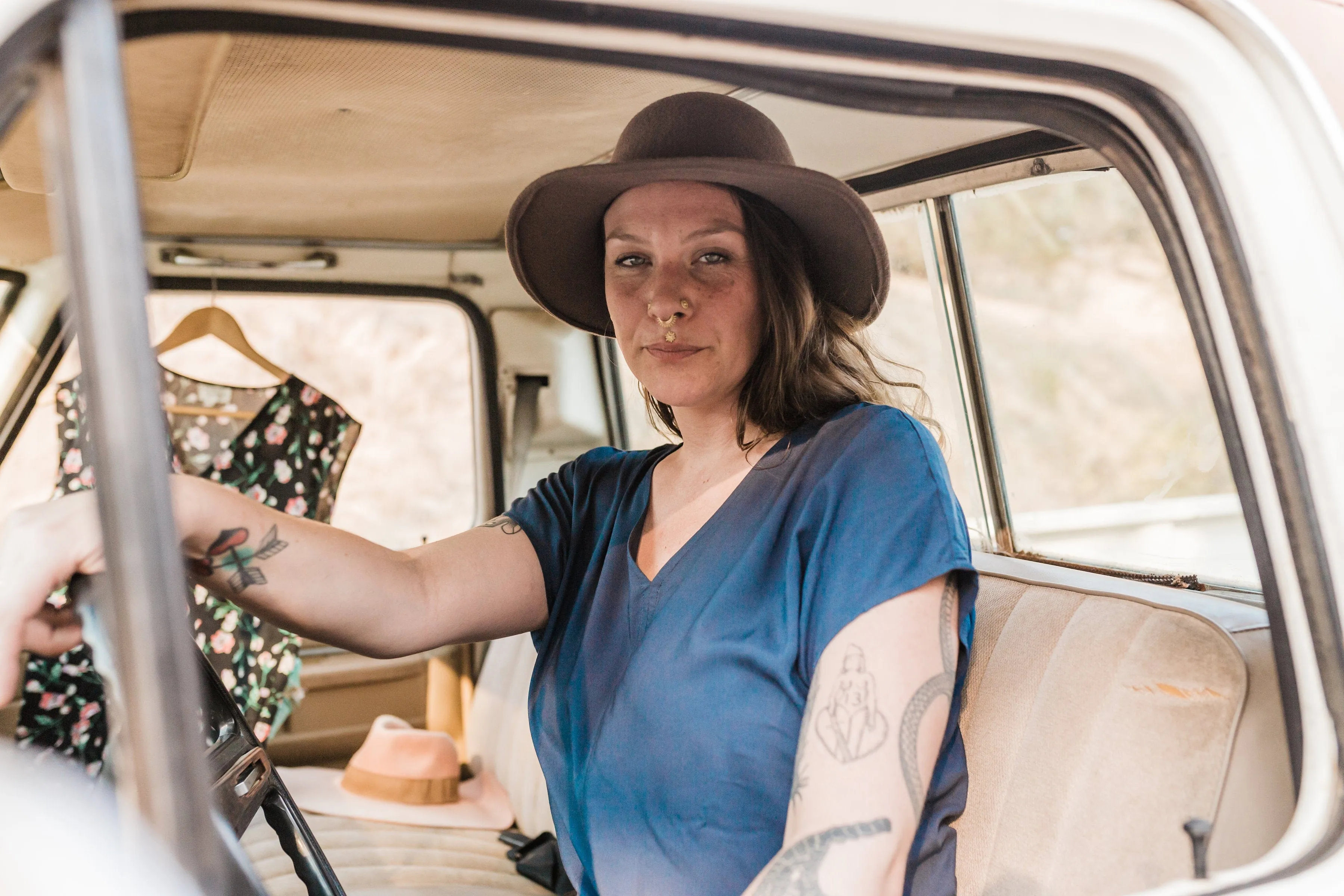 Lattice Stitch Pattern Dolman top in Navy Rayon Challis