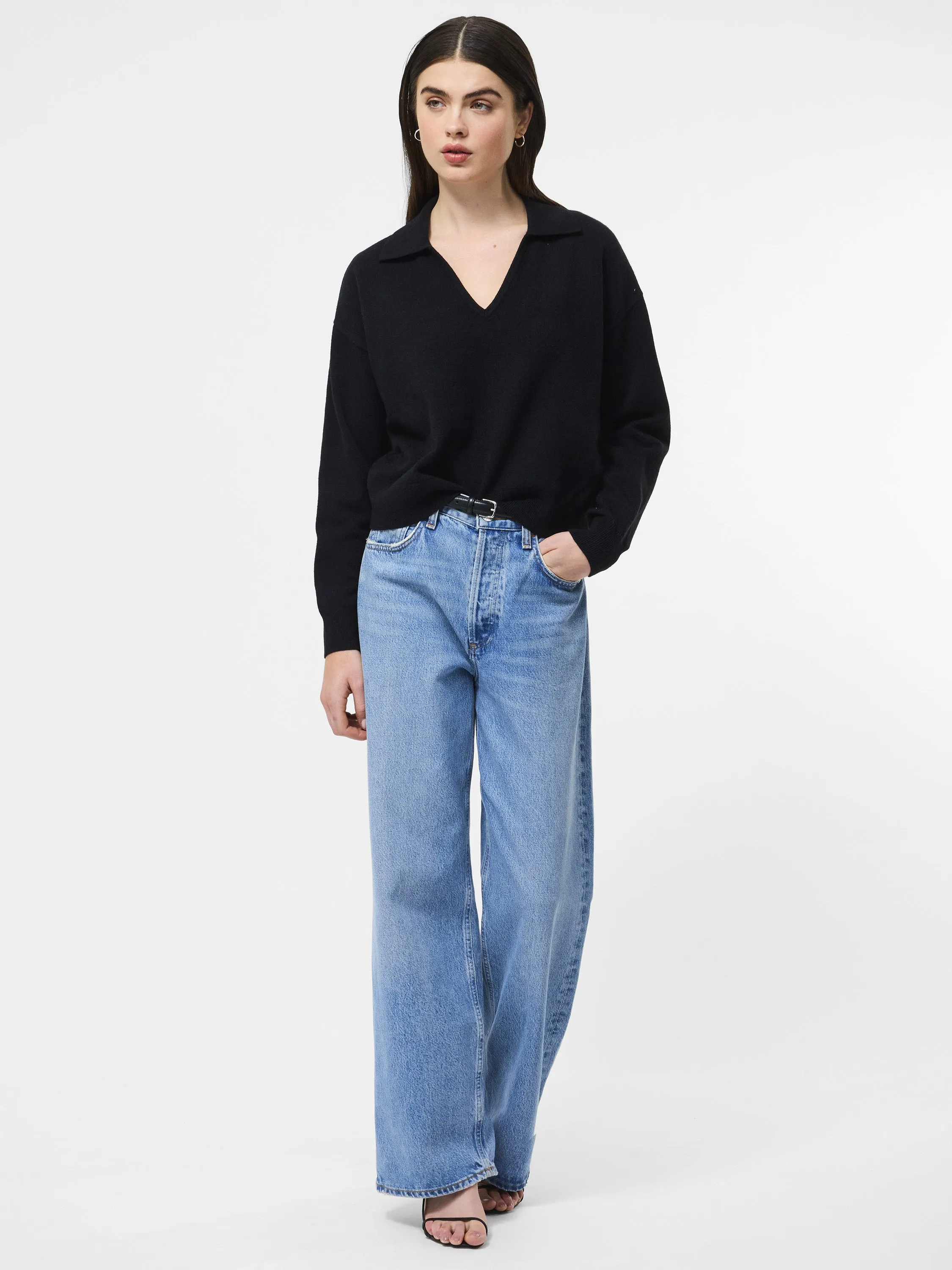 Layered Stitch Details Daily Layered Sloane Knit Collared Pullover