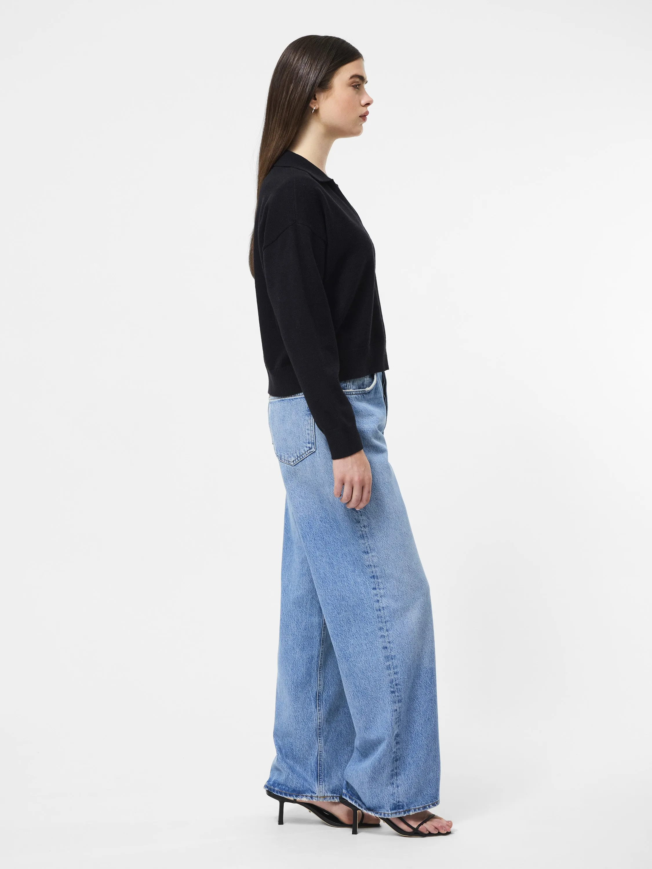 Sloane Knit Collared Pullover Mood Wear BreathableKnit Fabric