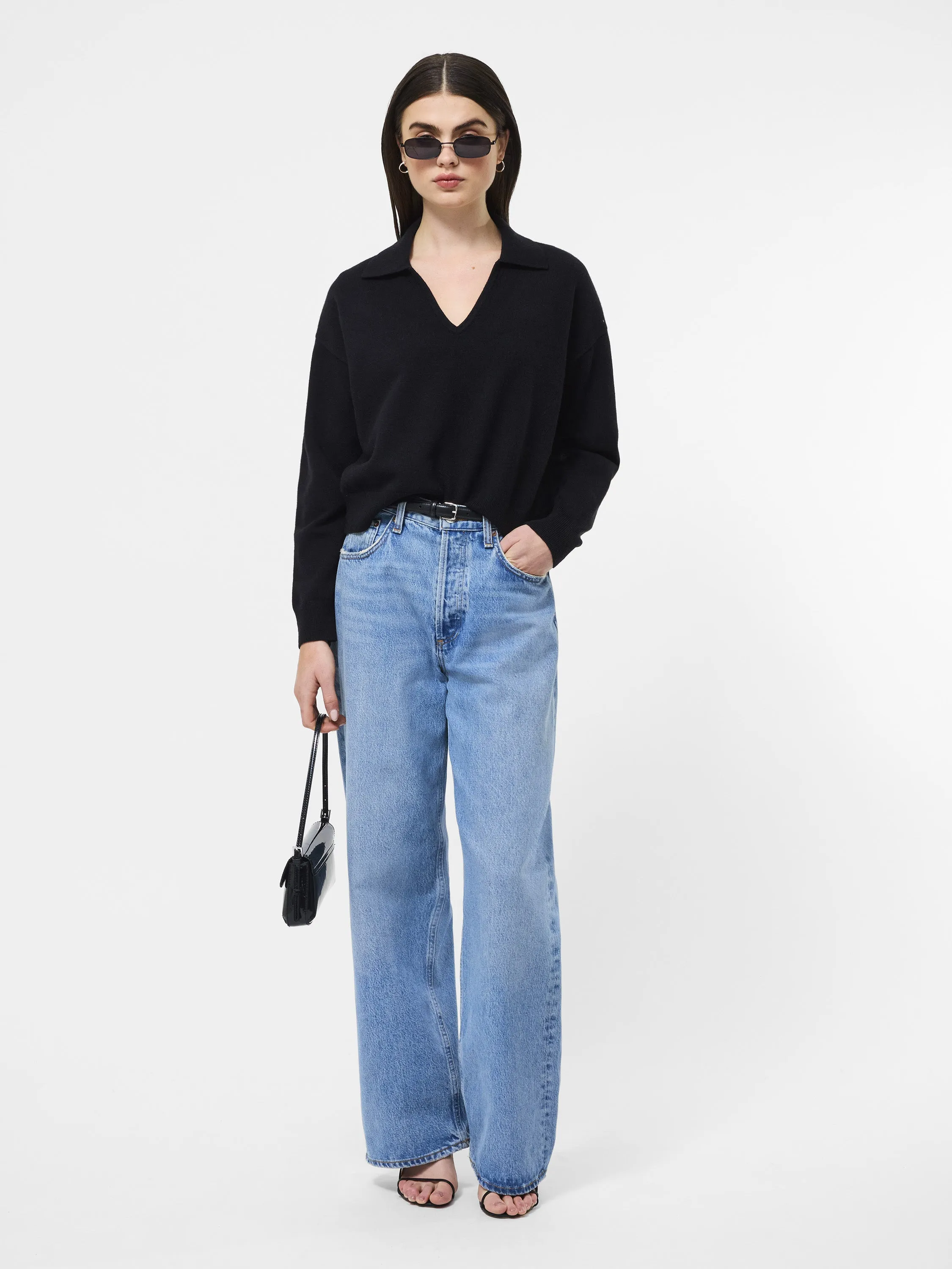 Sloane Knit Collared Pullover Low Maintenance