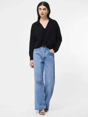 Layered Stitch Details Daily Layered Sloane Knit Collared Pullover