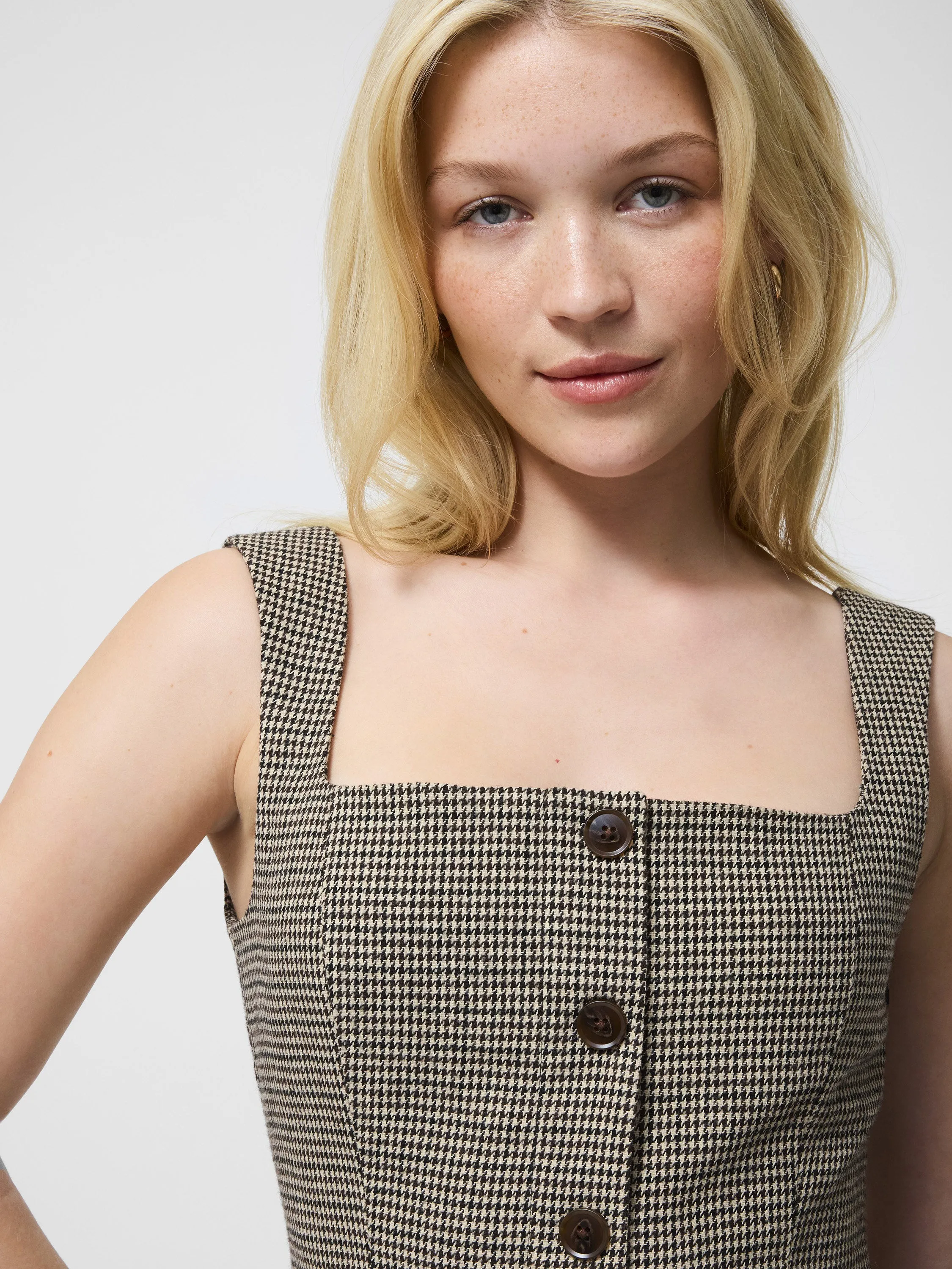 AntiOdor Houndstooth Wool Sleeveless Top