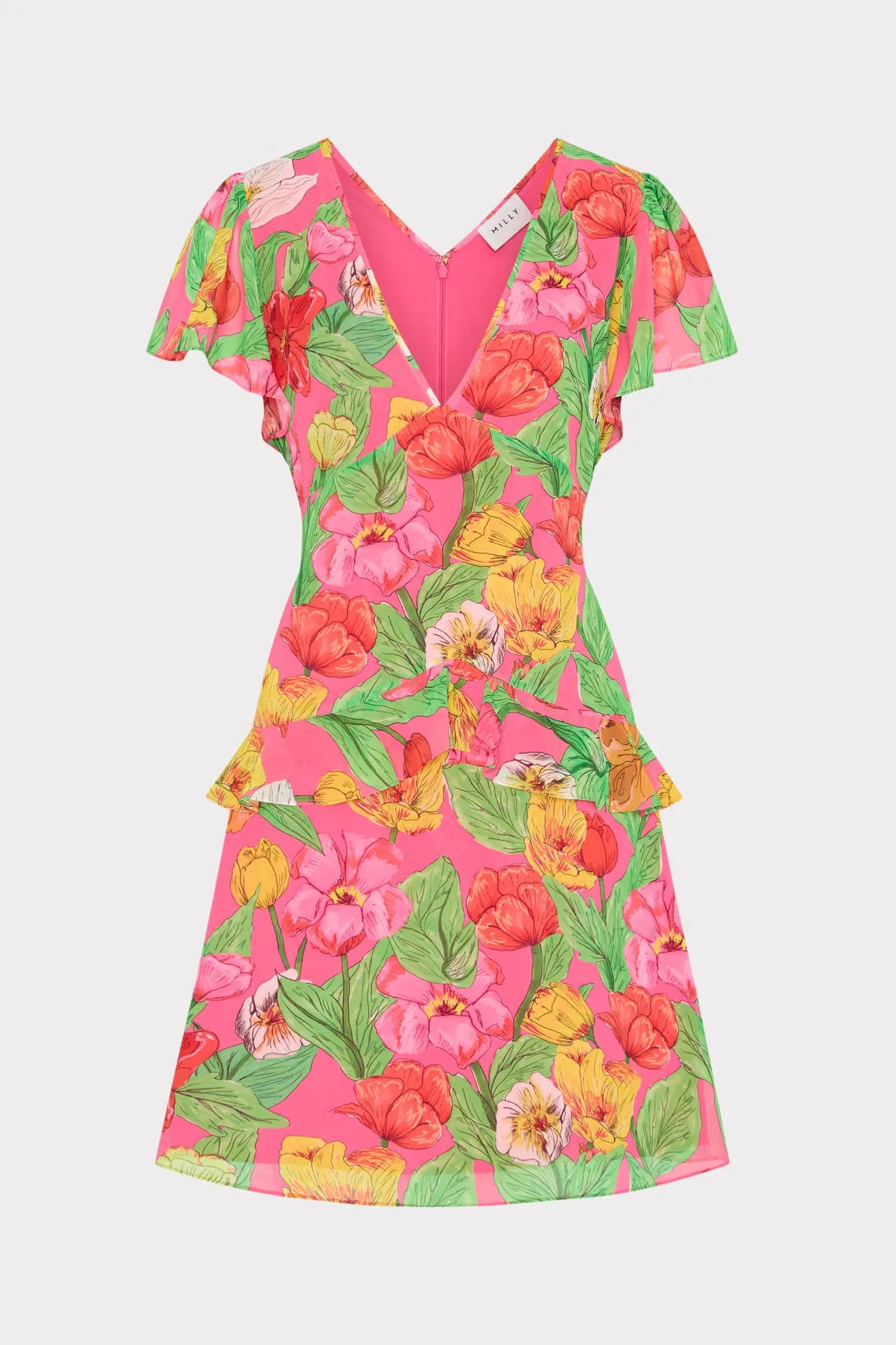 Mood Booster Calm Beauty Lee Tulip Rosette Mini Dress