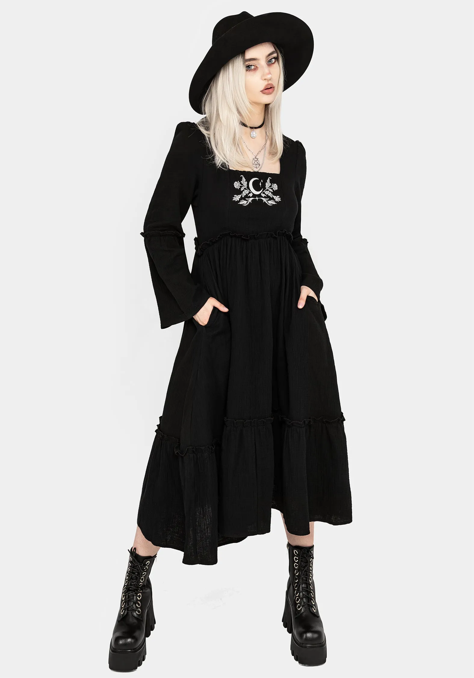 Go To Wear Aradia Embroidered Midi Dress
