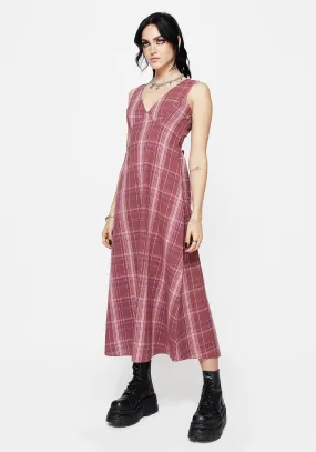 Luxe style Zorina Cotton Check Midaxi Dress