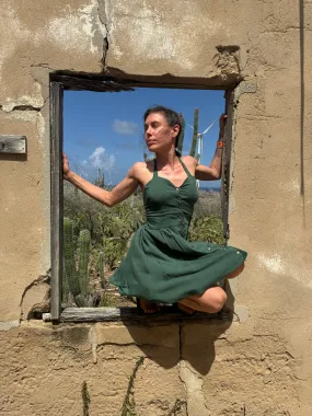 sweet moment Easy Tones Bedding Dress in Emerald Green Challis