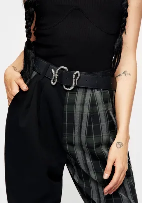 Hygienic Coating Mamba Debossed Belt With Snake Buckle