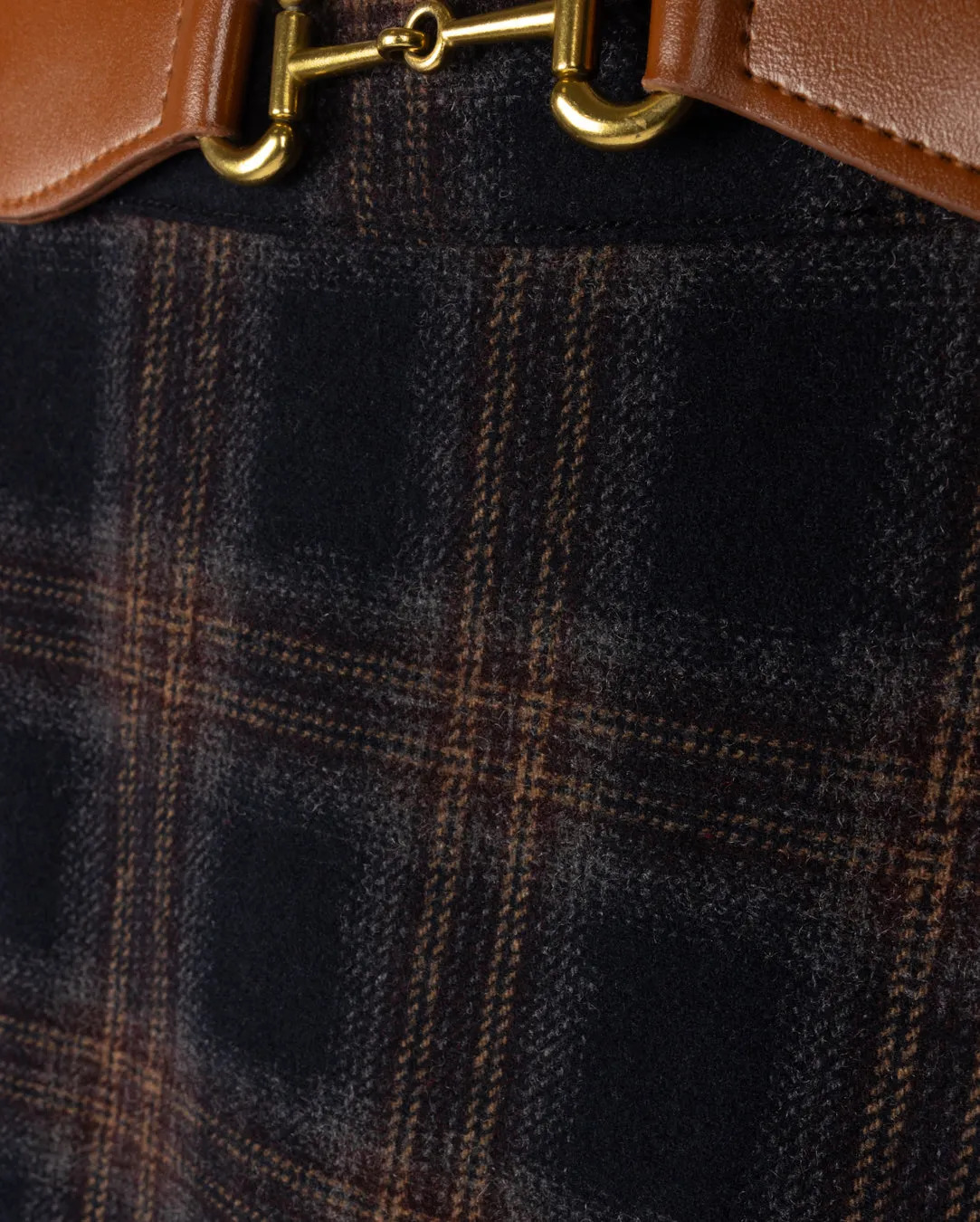 Elastic Band Detailed Plaid Skirt Mix Separates