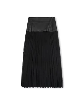Breathable Lining Leather Waist Detailed Skirt