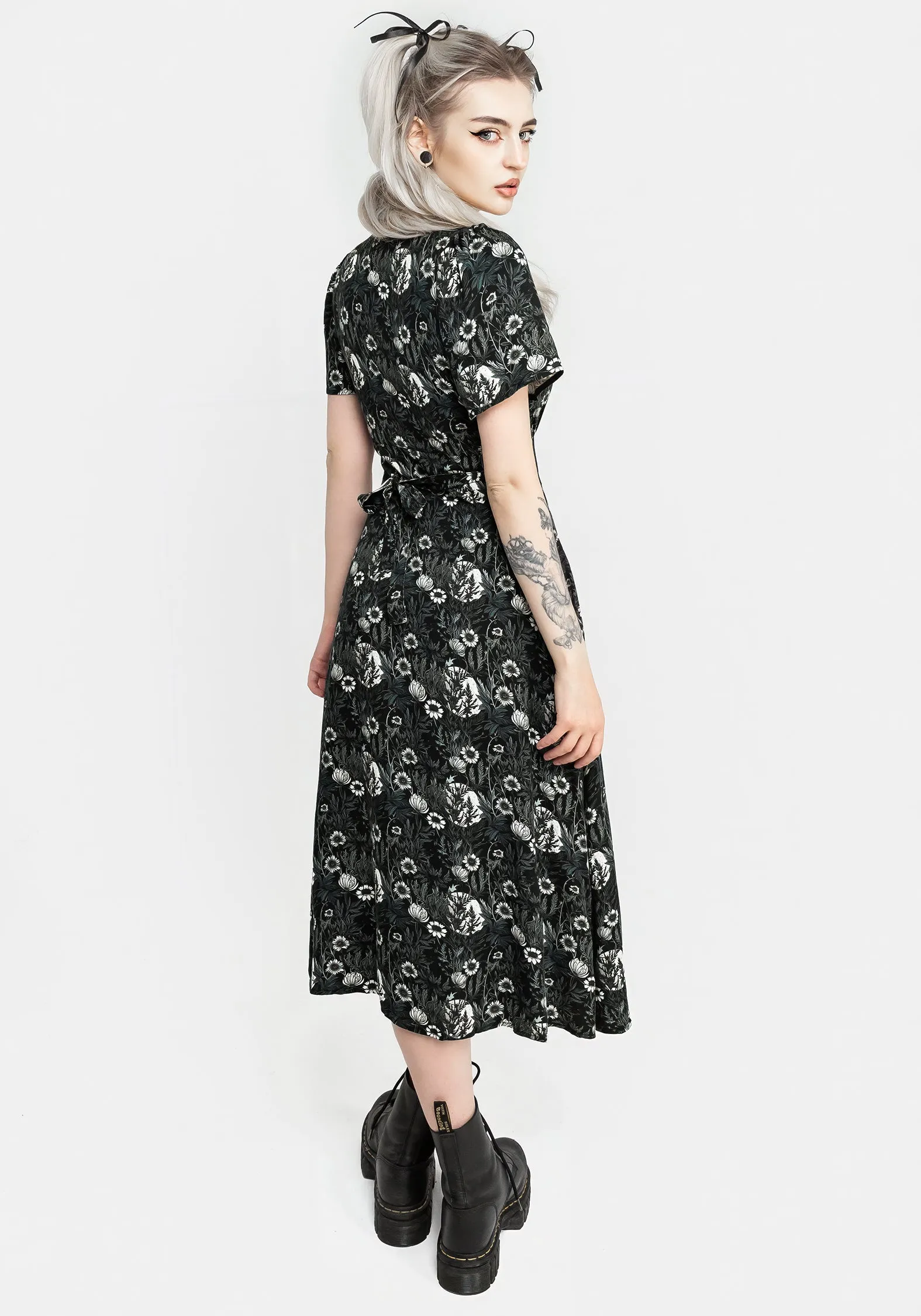 Nightbloom Button Up Midi Dress tailored look Neutral Base