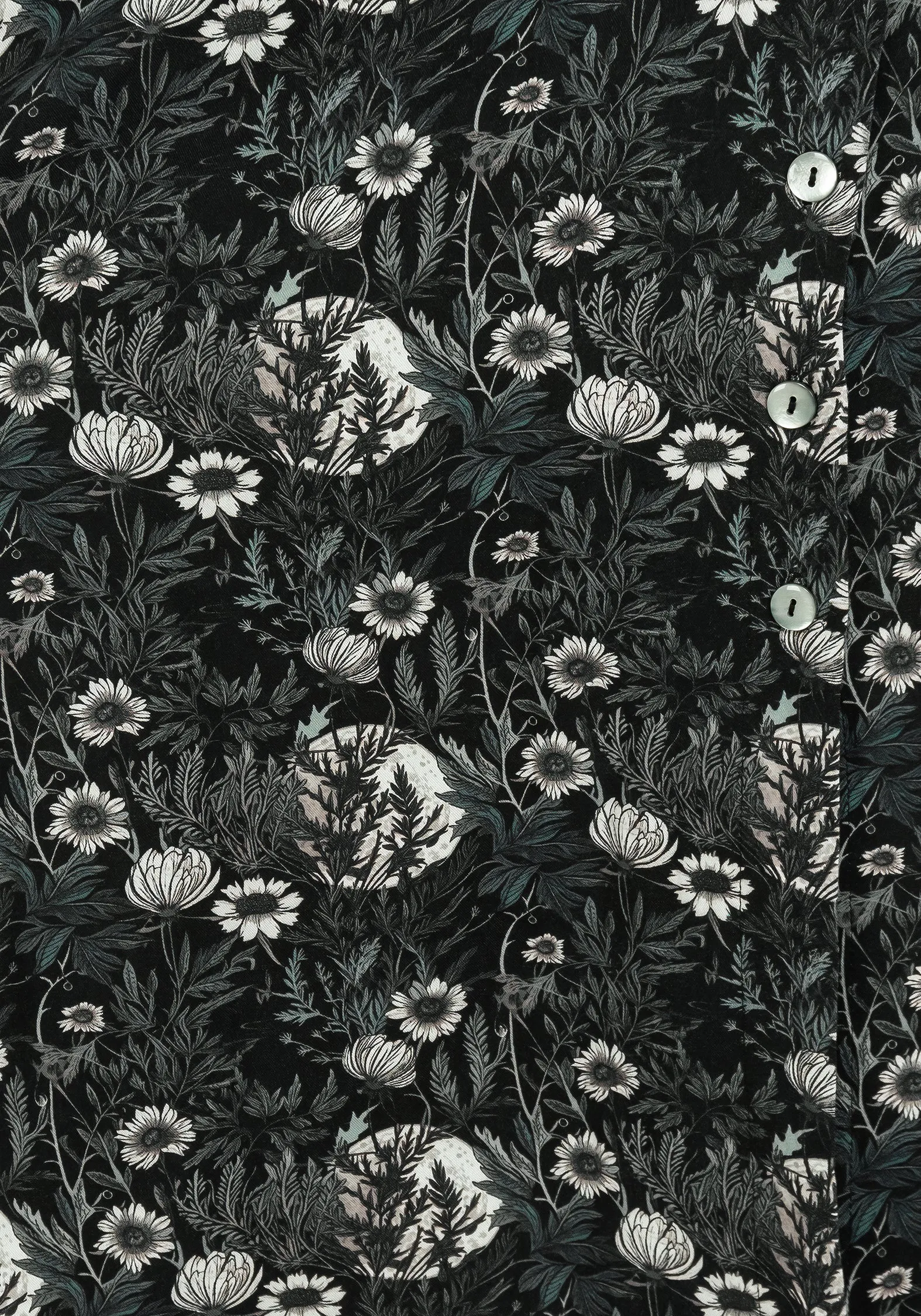 Nightbloom Button Up Midi Dress Flexible Fabric