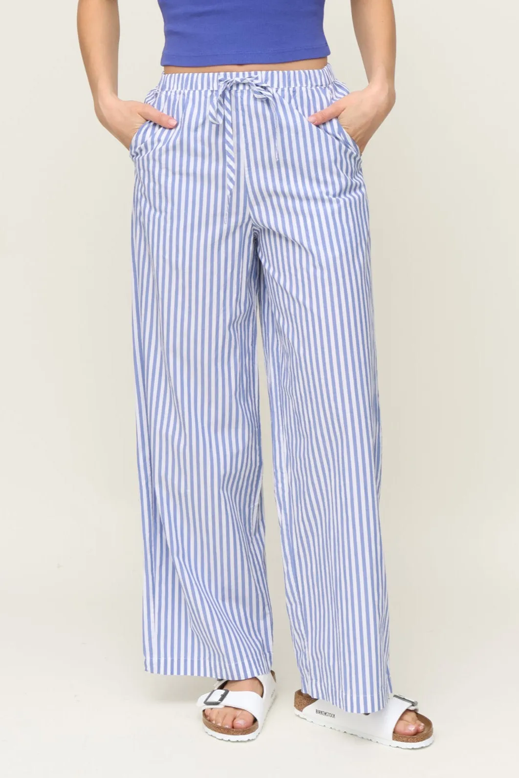 SecureZipperClosures Lounge-friendly Emmie Striped Cotton Pant