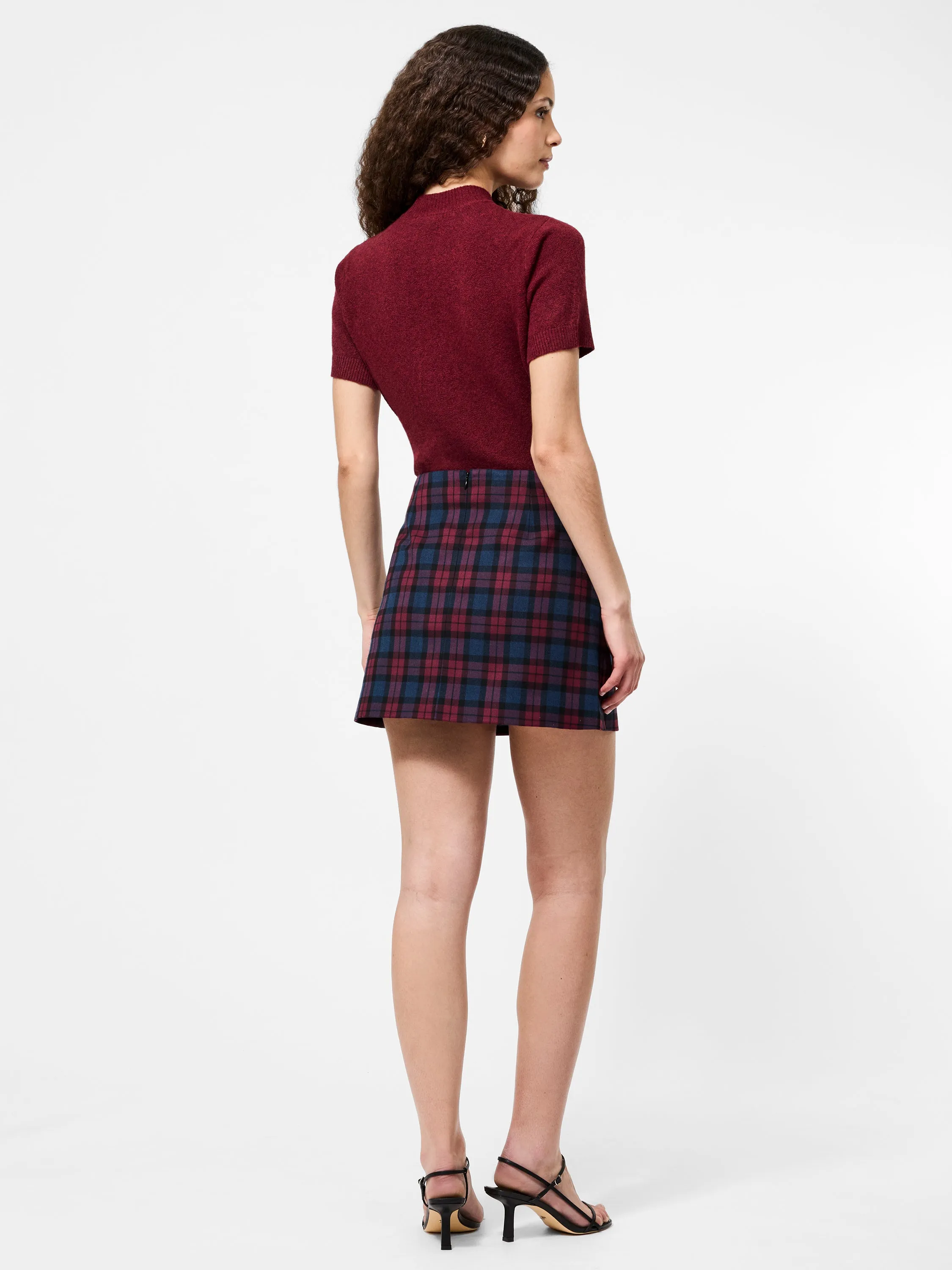 Shape Enhancing Minimal Style Melba Plaid Suiting Mini Skirt