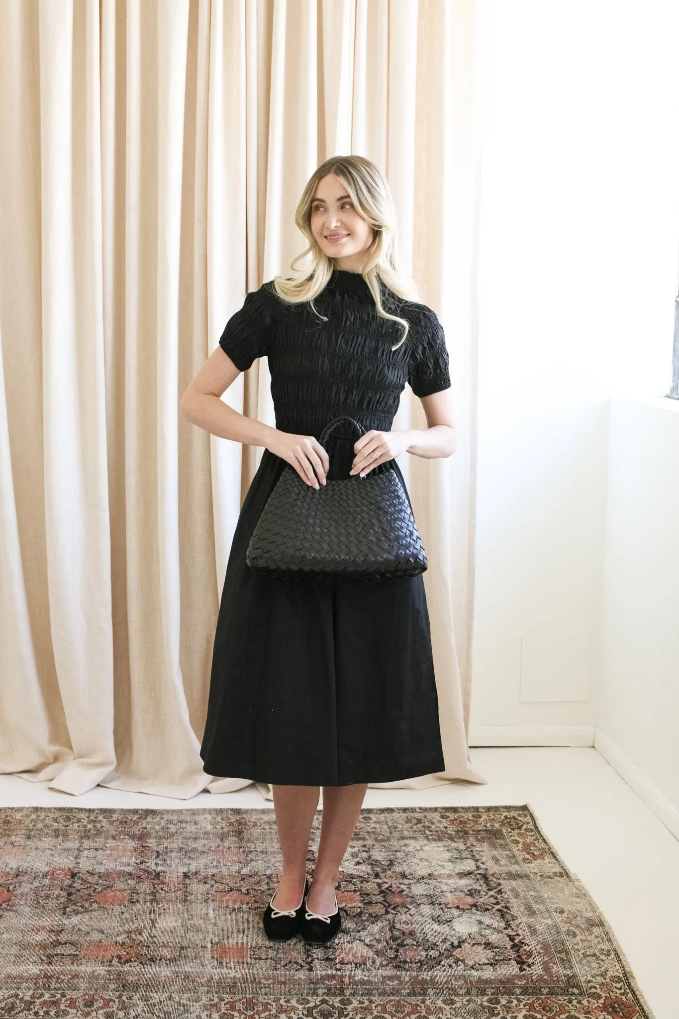 Minimal Form Eleanor Smocked Midi Dress