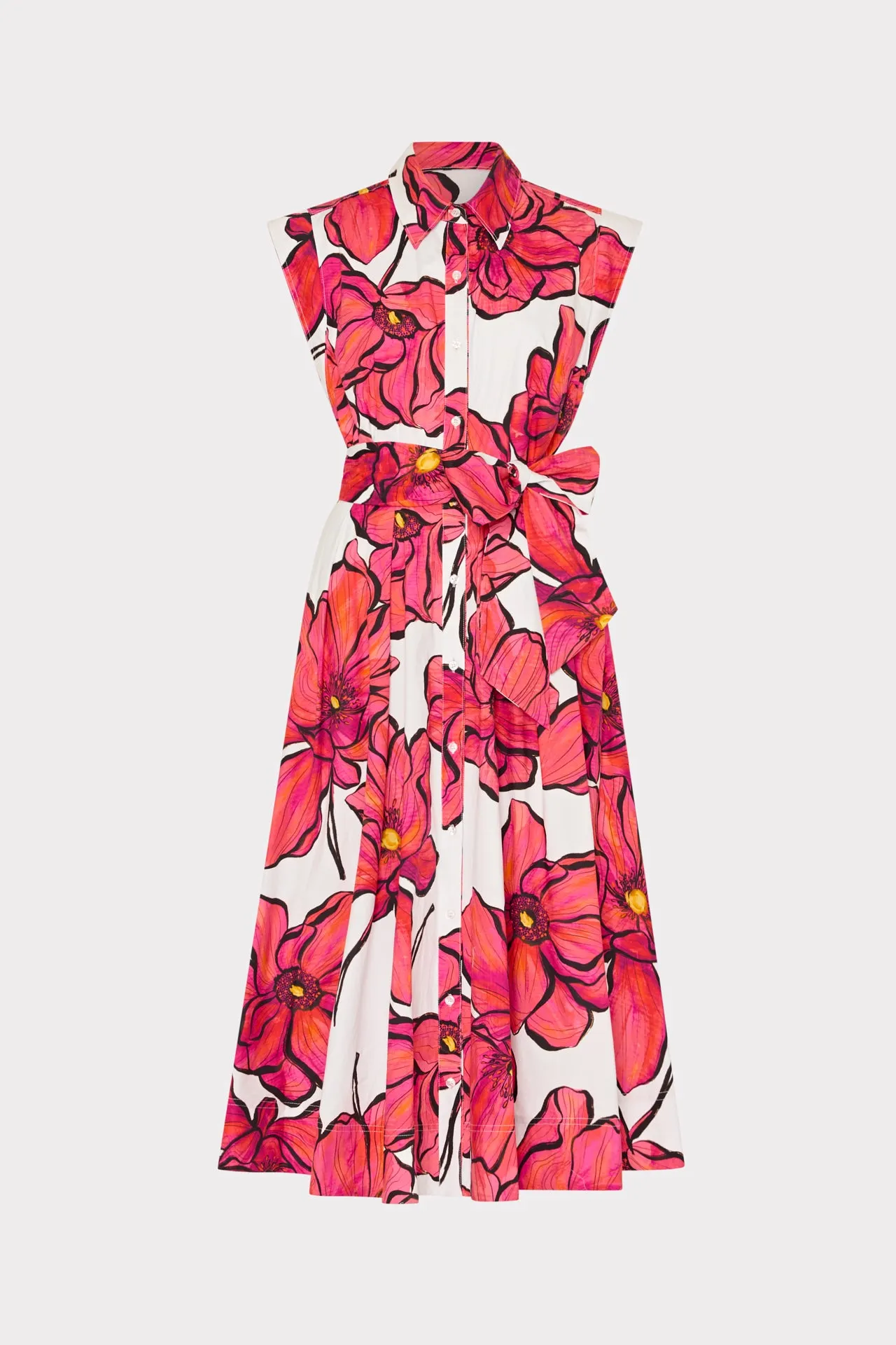 Natural Form Travel Outfit Jules Windflower Pastel Poplin Midi Dress