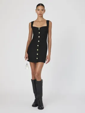 Perfectly Crafted Flow Friendly Structured Tweed Button Front Dress