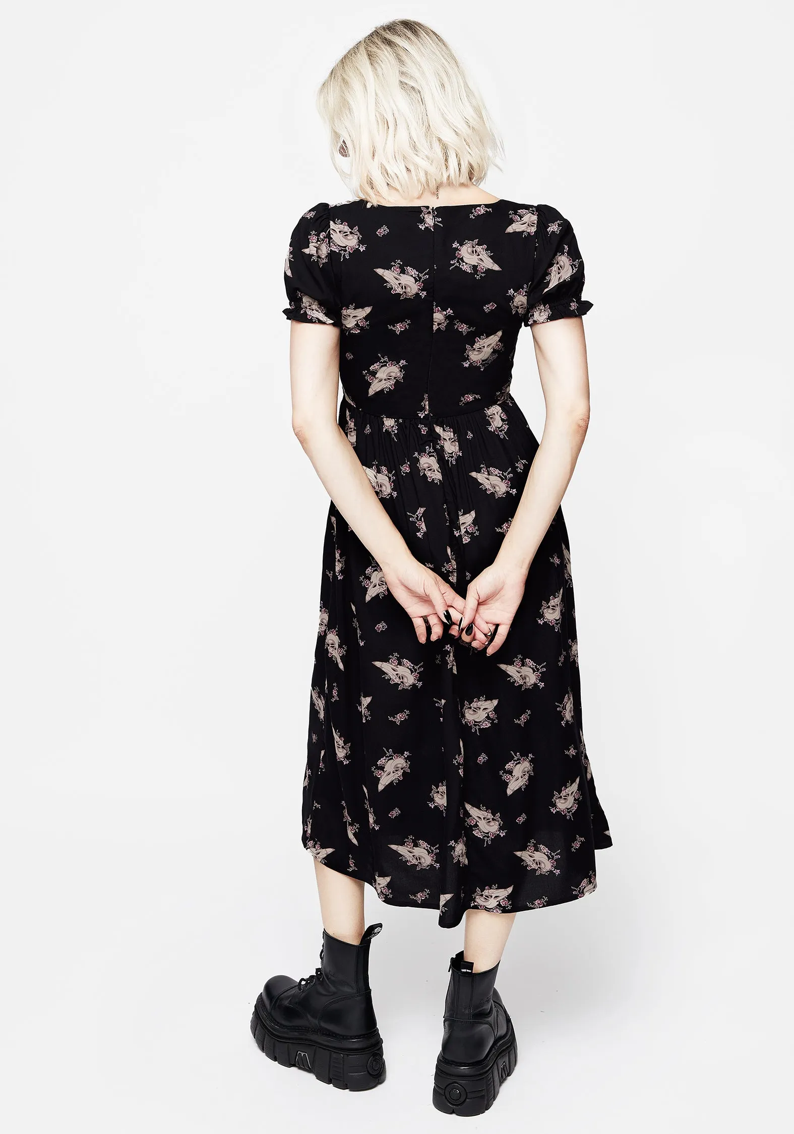 Carrion Puff Sleeve Midi Dress Harmonious Layers