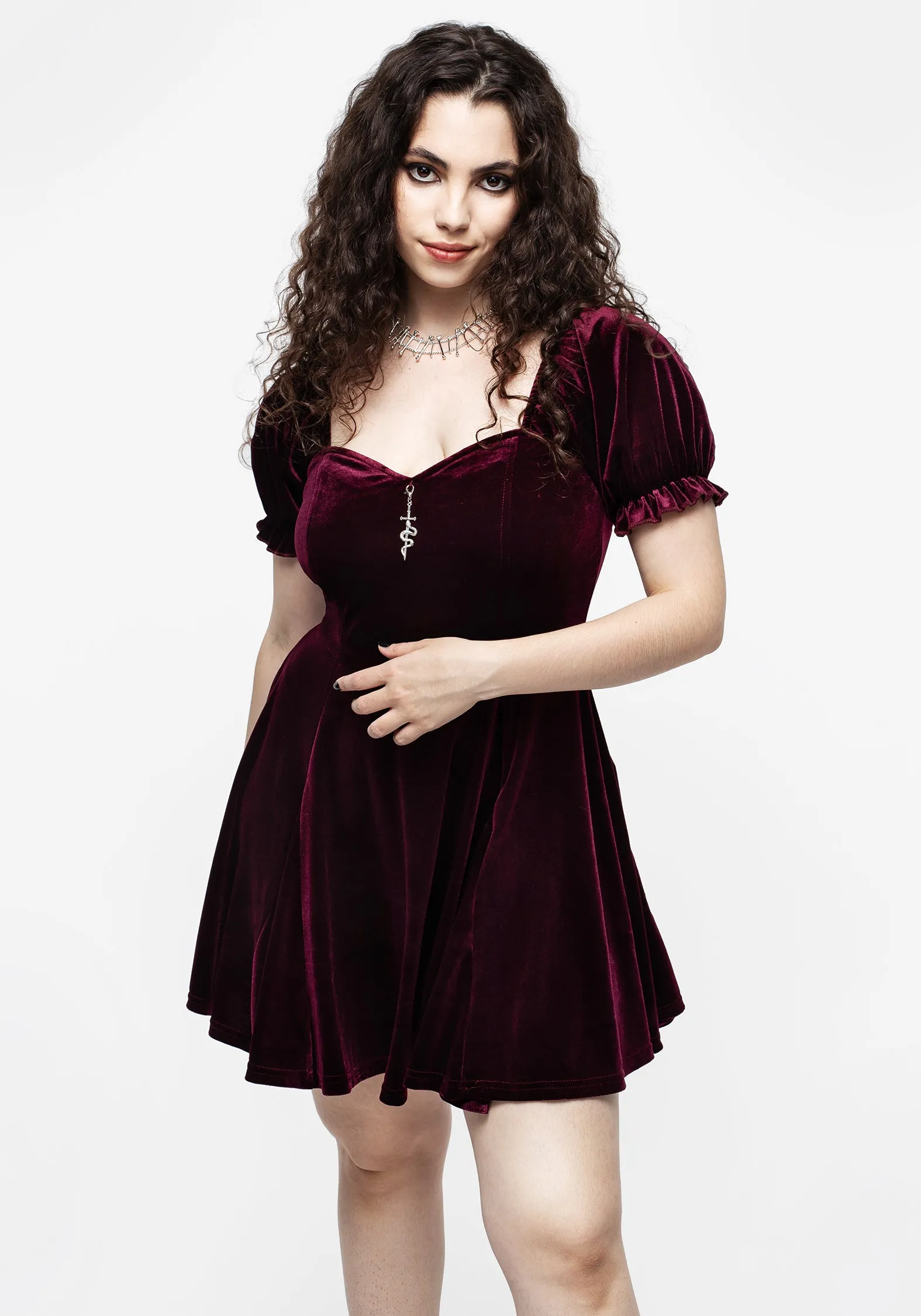 Runway-Ready Veniri Corset Mini Dress - Wine