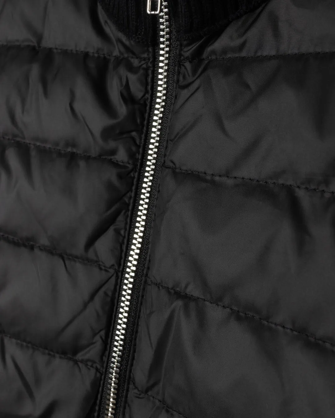 Striped Puffer And Knit Jacket Modular Attachments waterproof construction