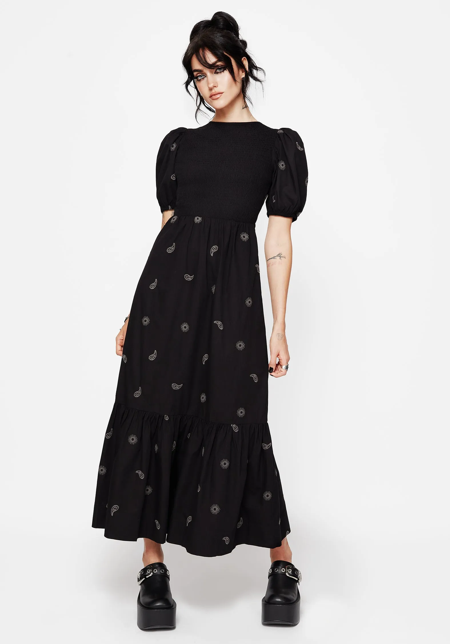 Fit Easy Dawn Sun Embroidered Tiered Maxi Dress