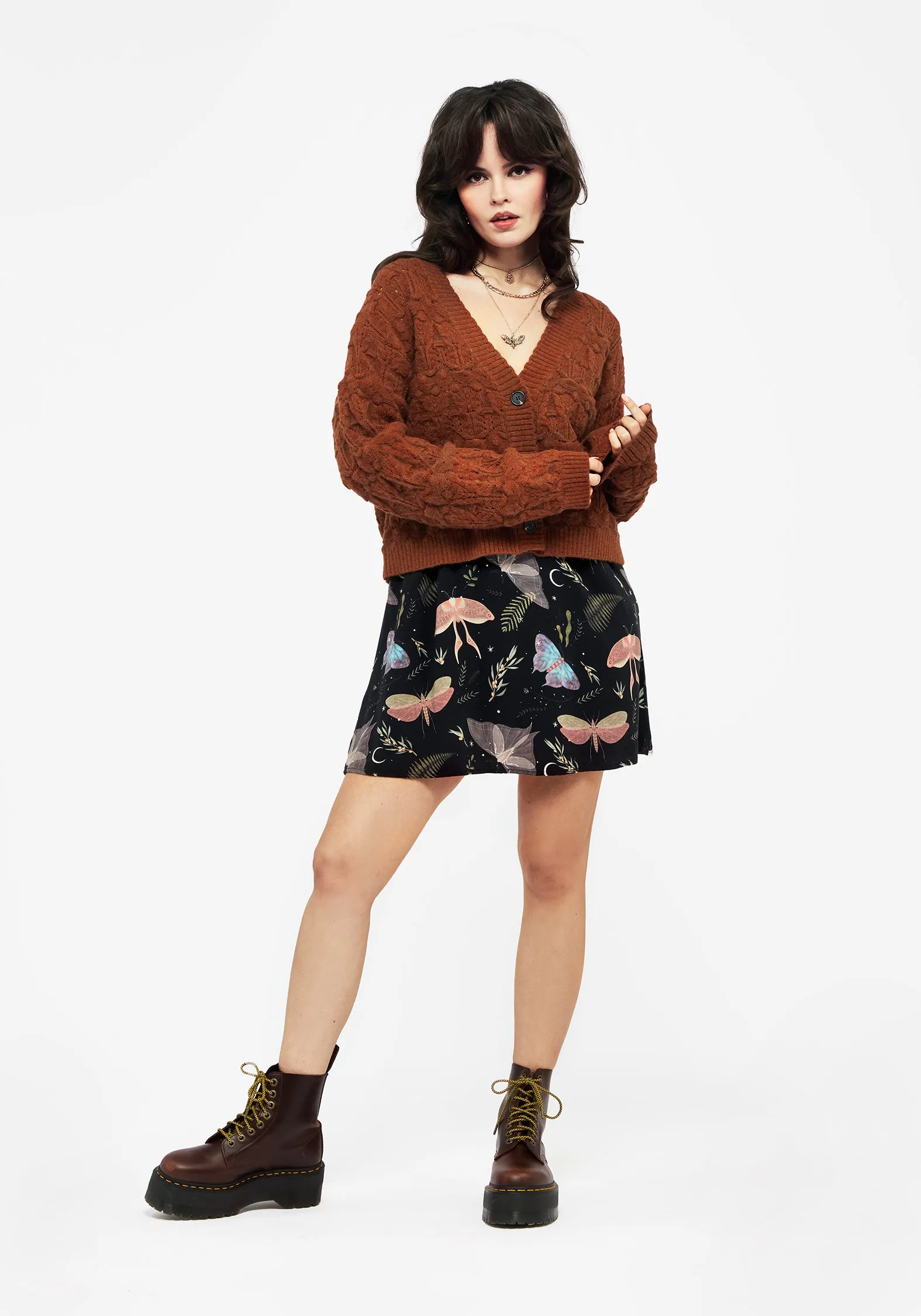 Cadmium Pointelle Knit Cardigan Soft touch finish Quiet Style