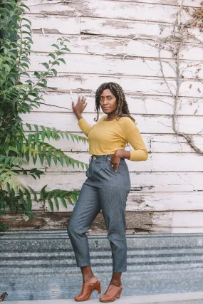 Shelby Crop Top in Dotted Dijon Quick Drying Technology Cozy Fleece