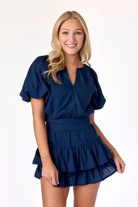Ella Raglan Top Navy Casual dress Quick Dry Technology