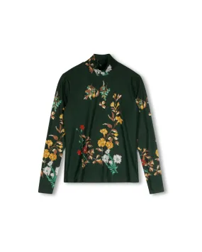 Eloise - Mesh Printed Mock Neck Sustainable Production Process Modern Simplicity