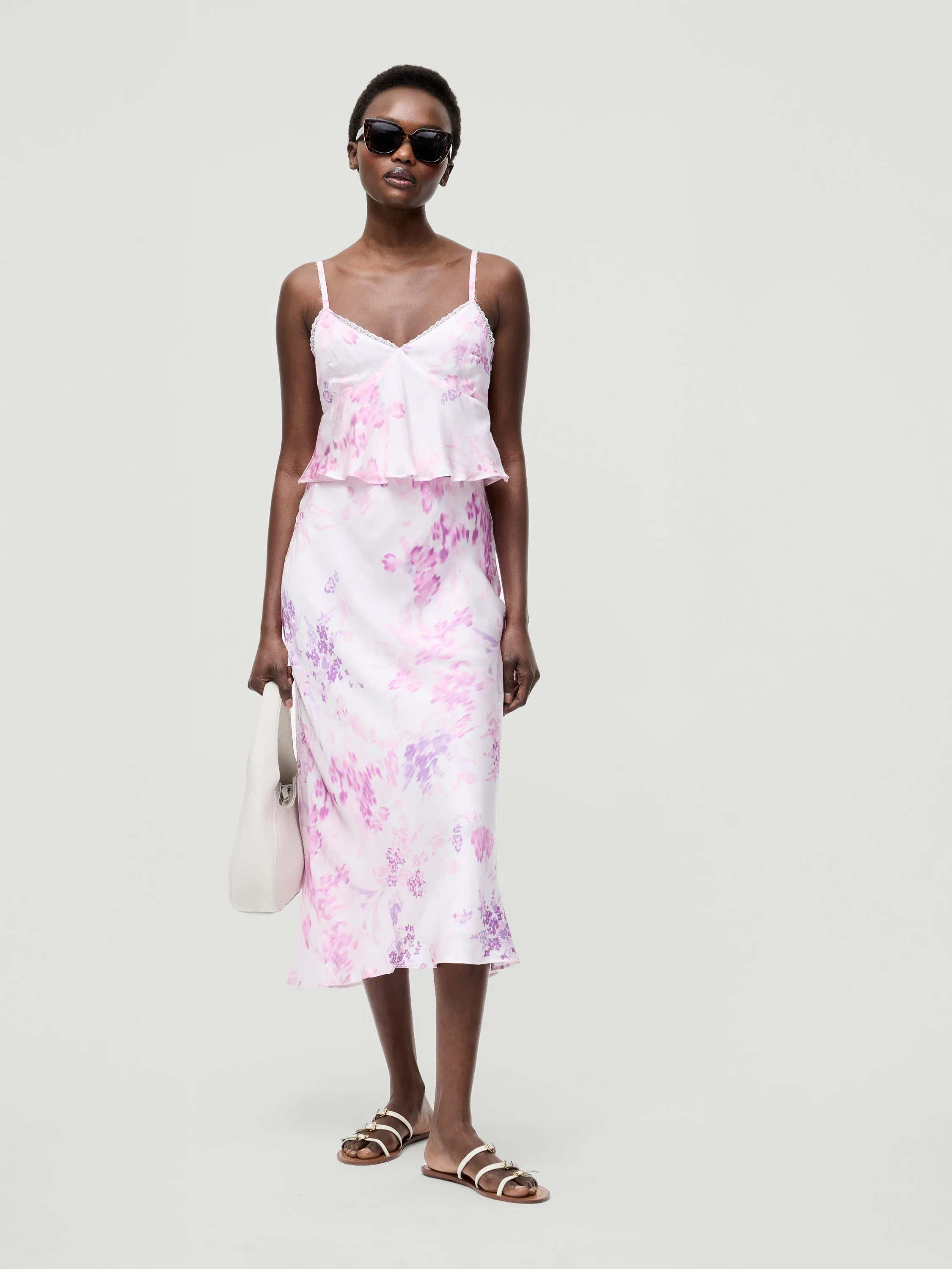 Elyria Oona Satin Midi Skirt Breathable wear