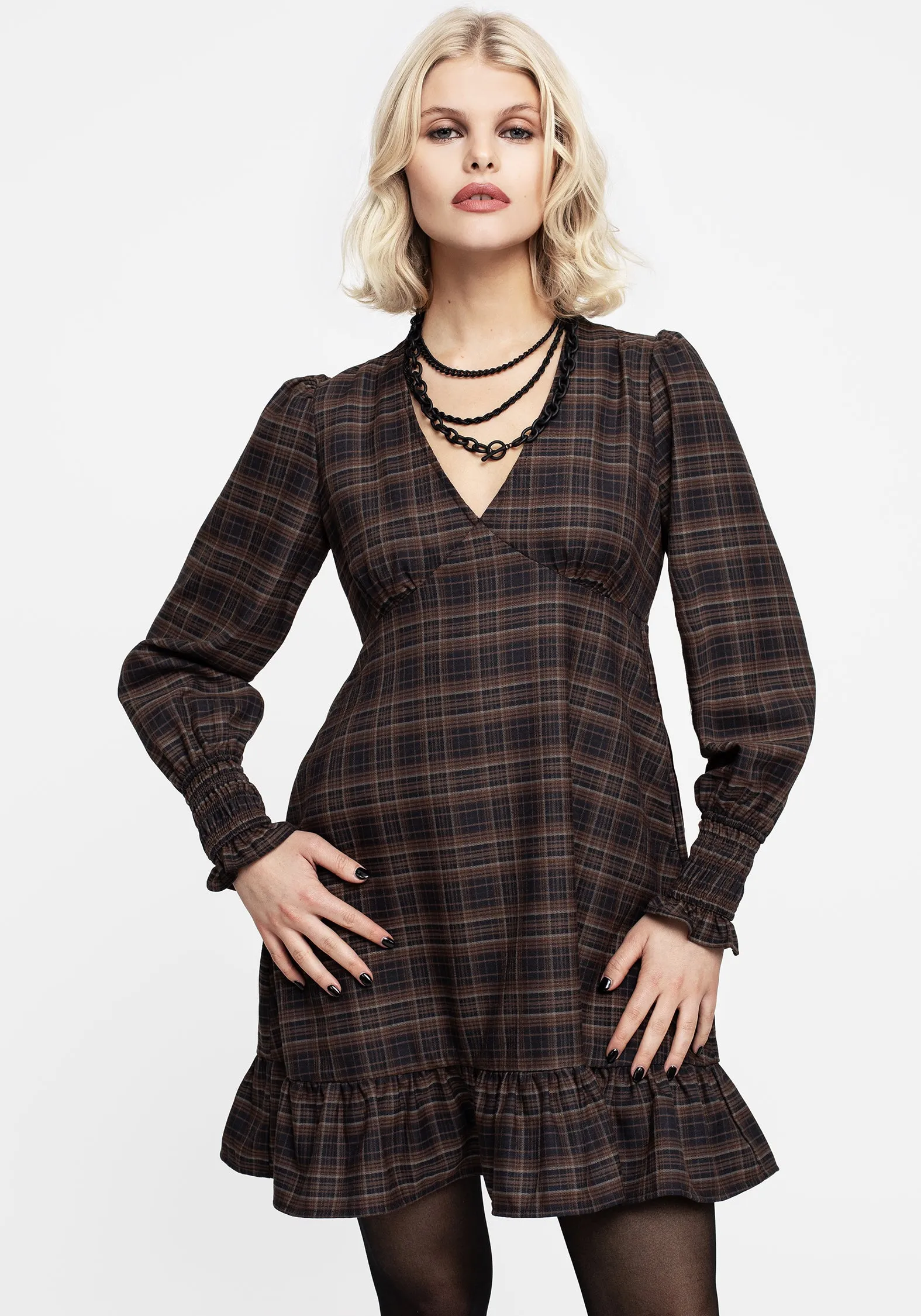 Embla Check Mini Smock Dress Vibe Style